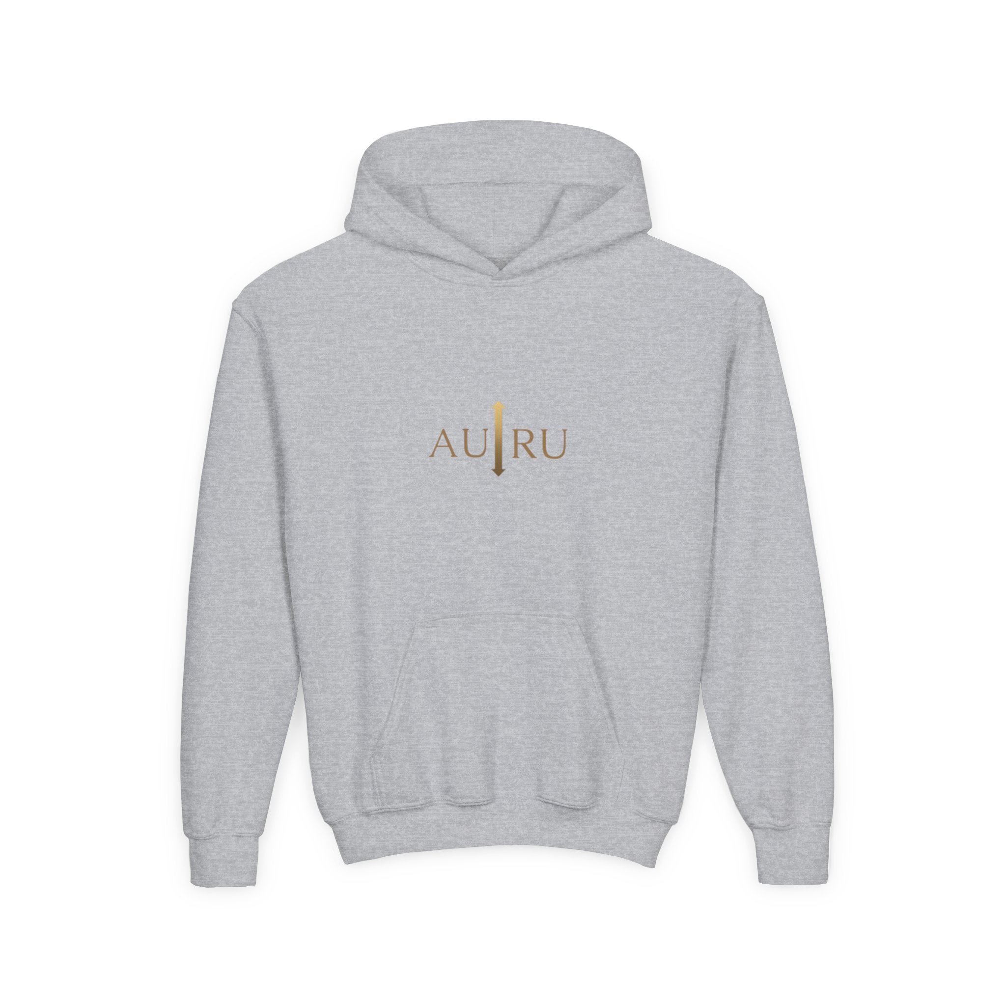 Youth Hoodie — Minimal 'AURU' Gold Logo Pullover