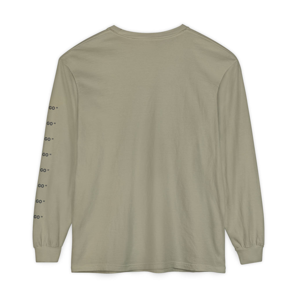 "LET GO" Long Sleeve Tee — Minimalist Inspirational Graphic Shirt