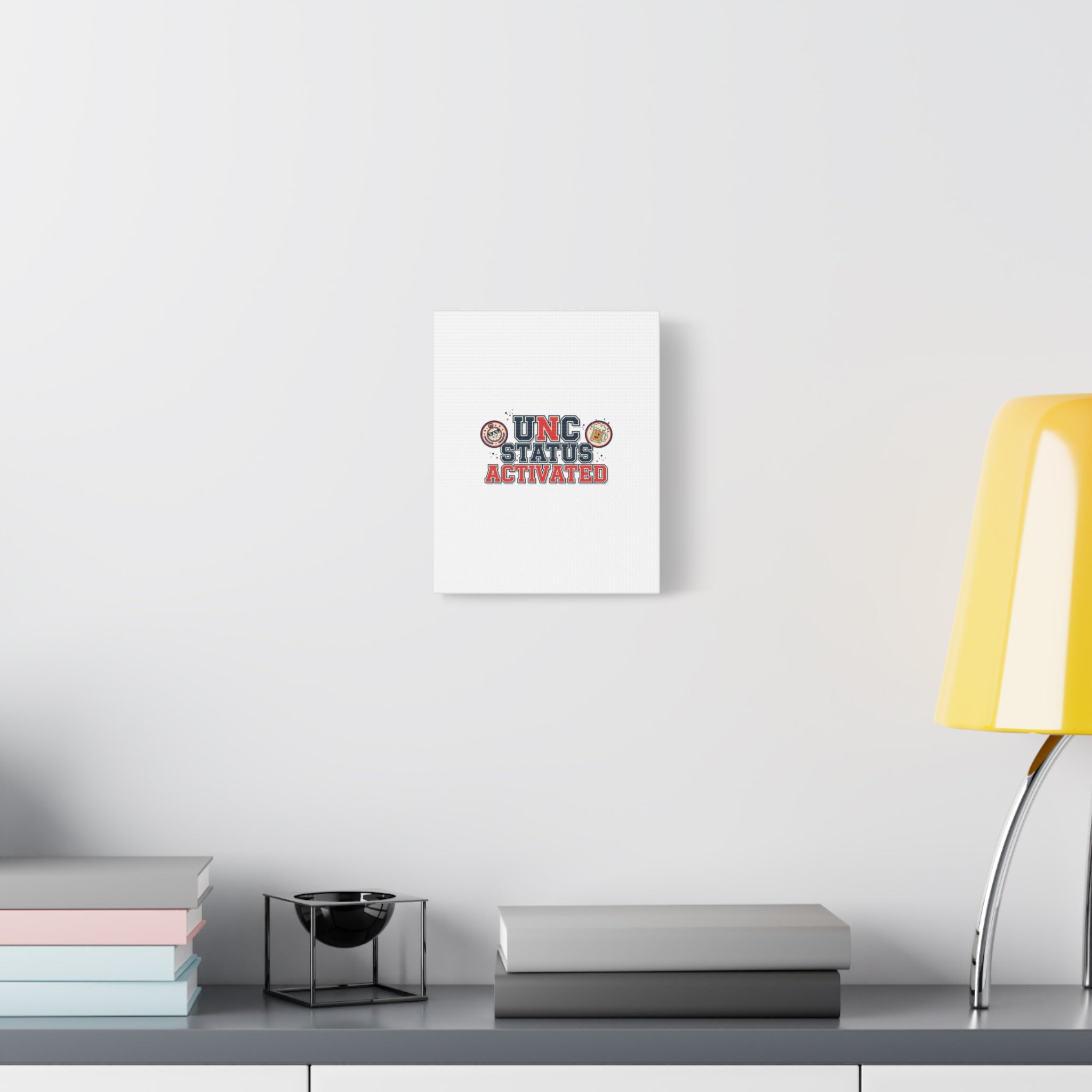 UNC Status Activated Canvas, Stretched | Varsity Crest, Midlife Humor