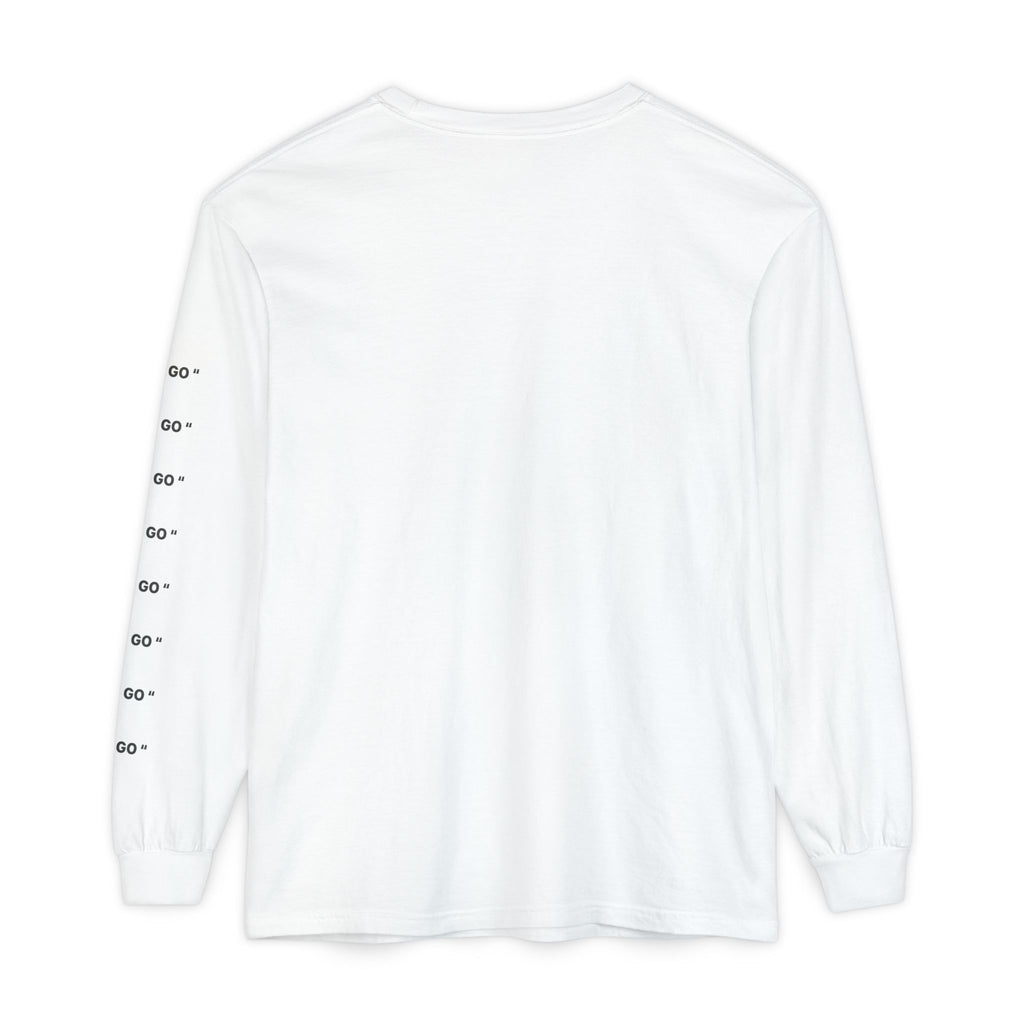 "LET GO" Long Sleeve Tee — Minimalist Inspirational Graphic Shirt