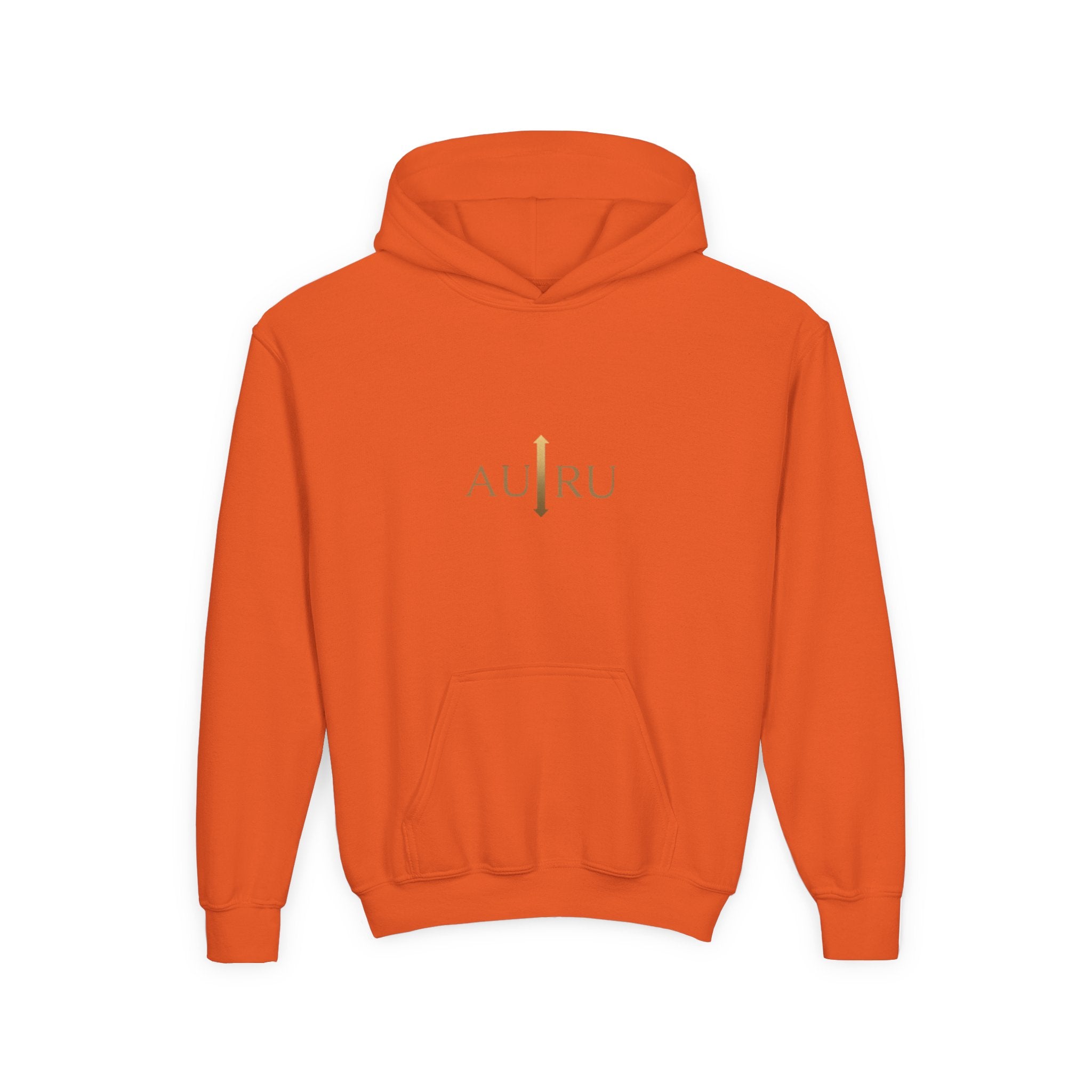 Youth Hoodie — Minimal 'AURU' Gold Logo Pullover