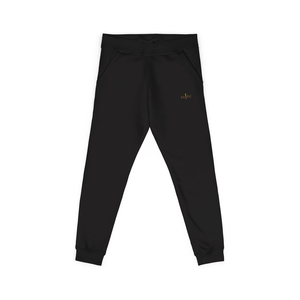 Embroidered Olive Fleece Sweatpants — Cozy Joggers with Minimal Gold Accent