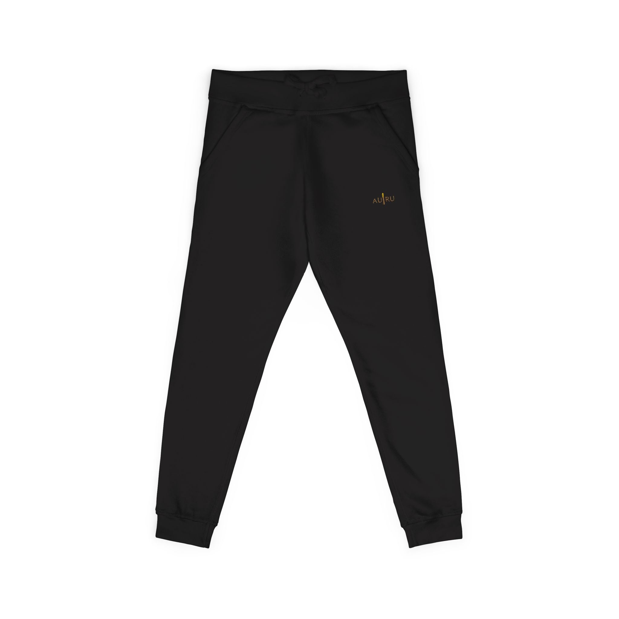 Embroidered Olive Fleece Sweatpants — Cozy Joggers with Minimal Gold Accent
