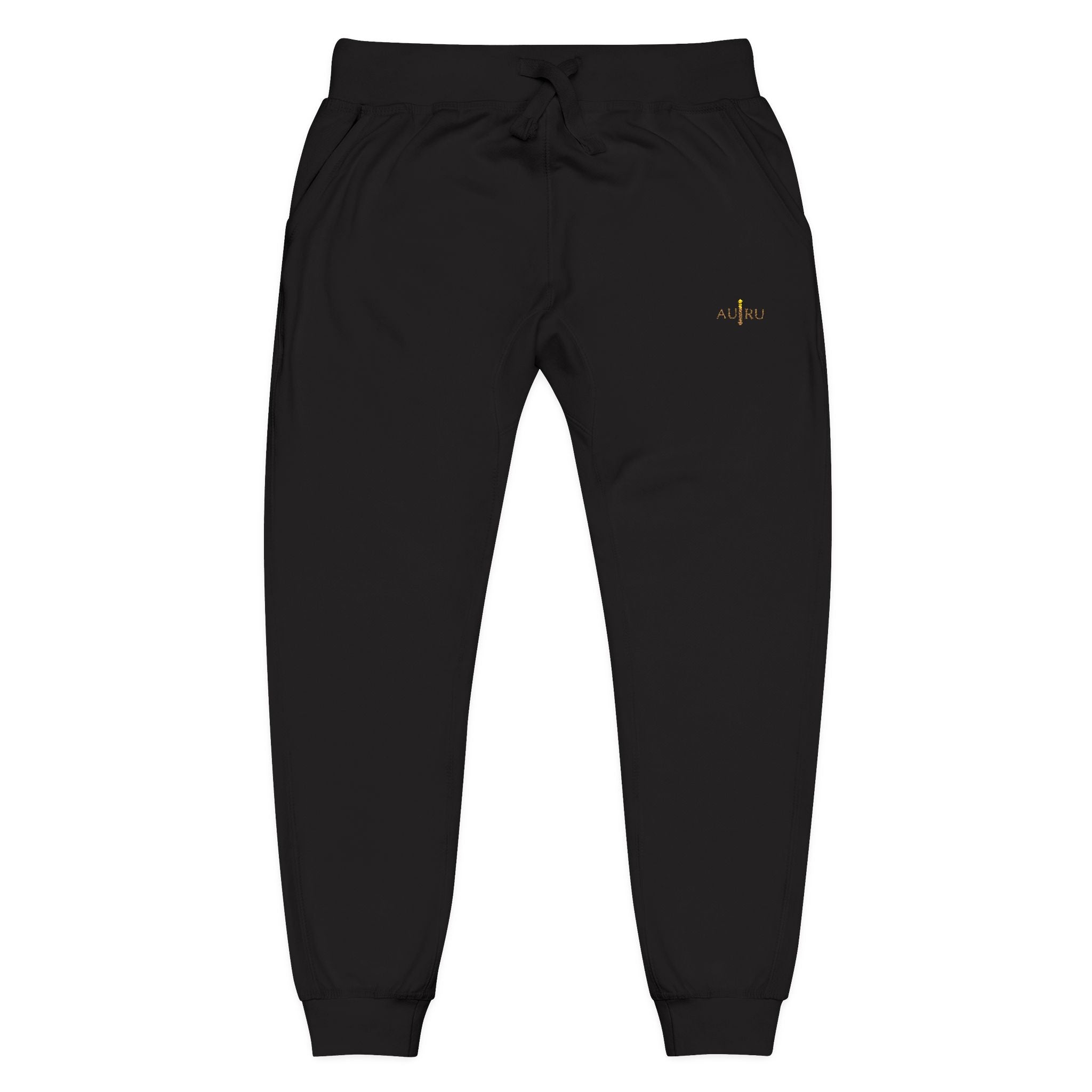 Embroidered Olive Fleece Sweatpants — Cozy Joggers with Minimal Gold Accent