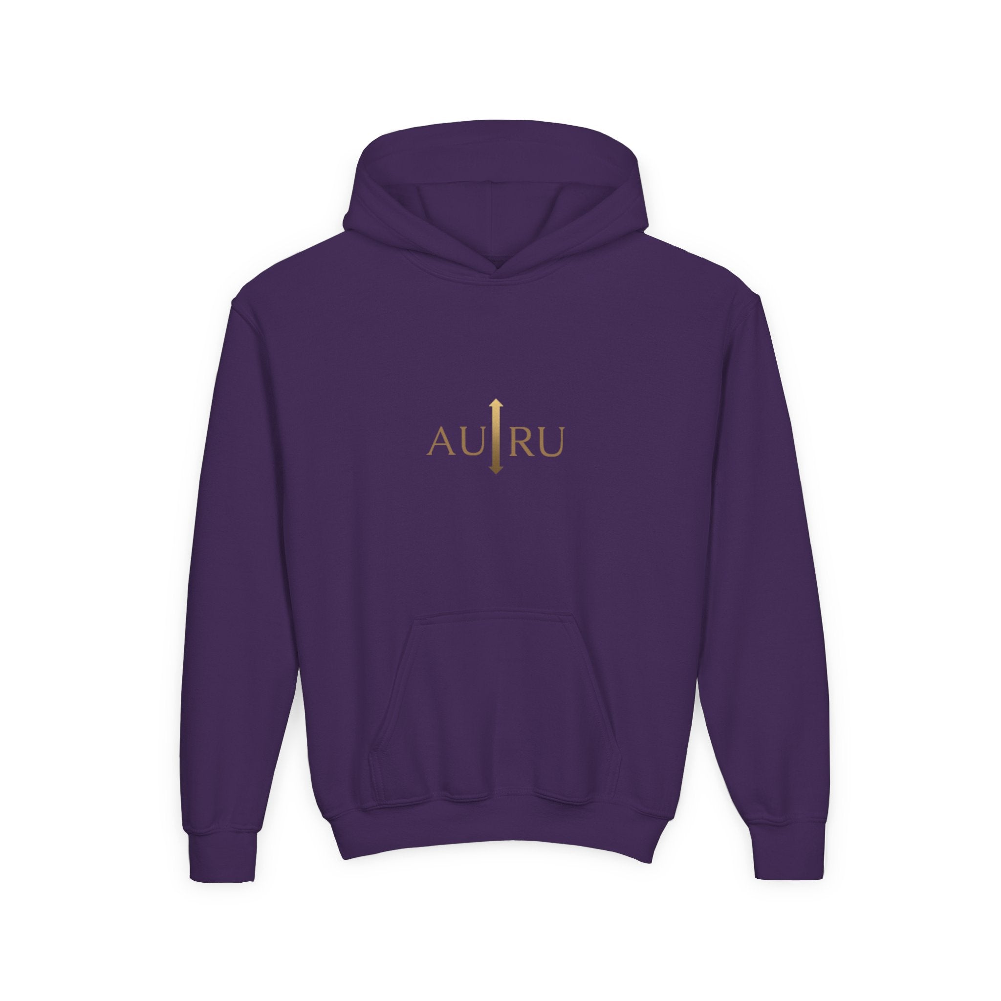 Youth Hoodie — Minimal 'AURU' Gold Logo Pullover