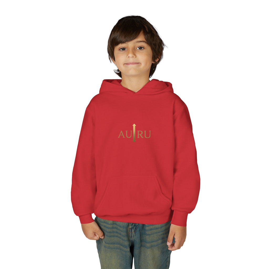 Youth Hoodie — Minimal 'AURU' Gold Logo Pullover