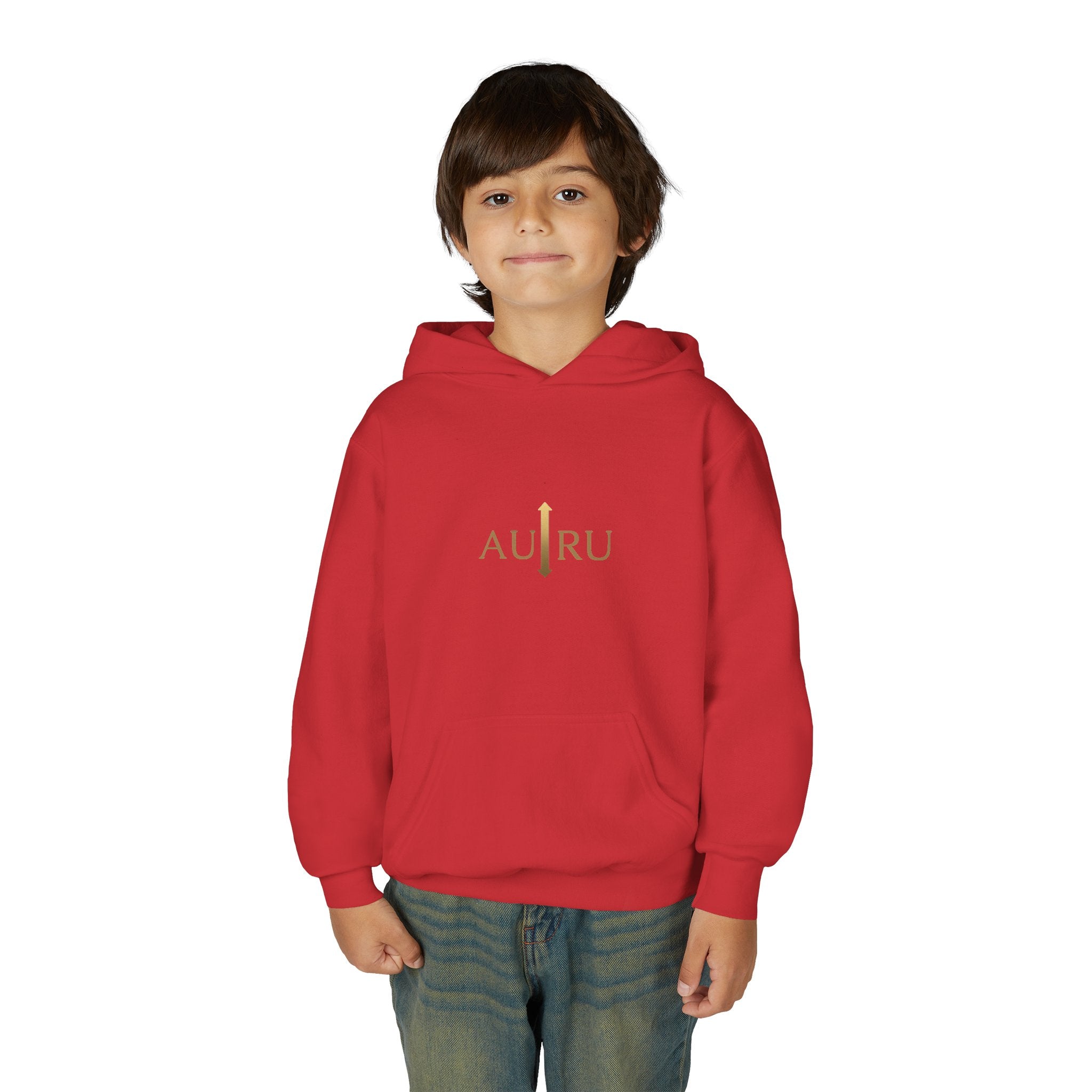 Youth Hoodie — Minimal 'AURU' Gold Logo Pullover
