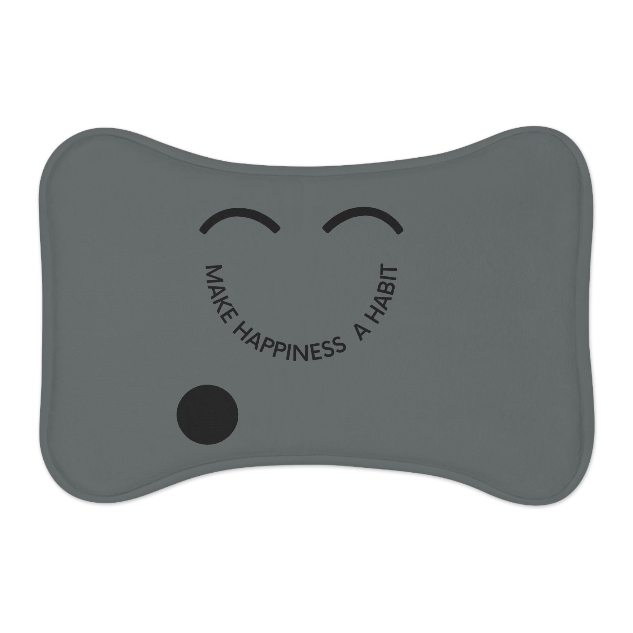 Pet Feeding Mat — Smile Design "Make Happiness a Habit" Non-Slip Bowl Placemat