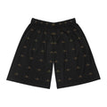 Black All-Over Print Basketball Shorts — AURU Gold Wave Logo Athletic Shorts
