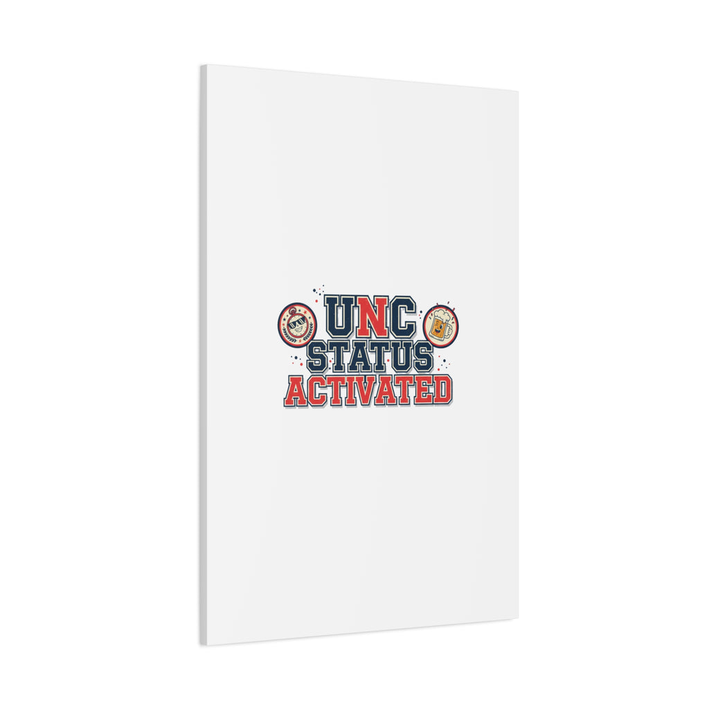 UNC Status Activated Canvas, Stretched | Varsity Crest, Midlife Humor