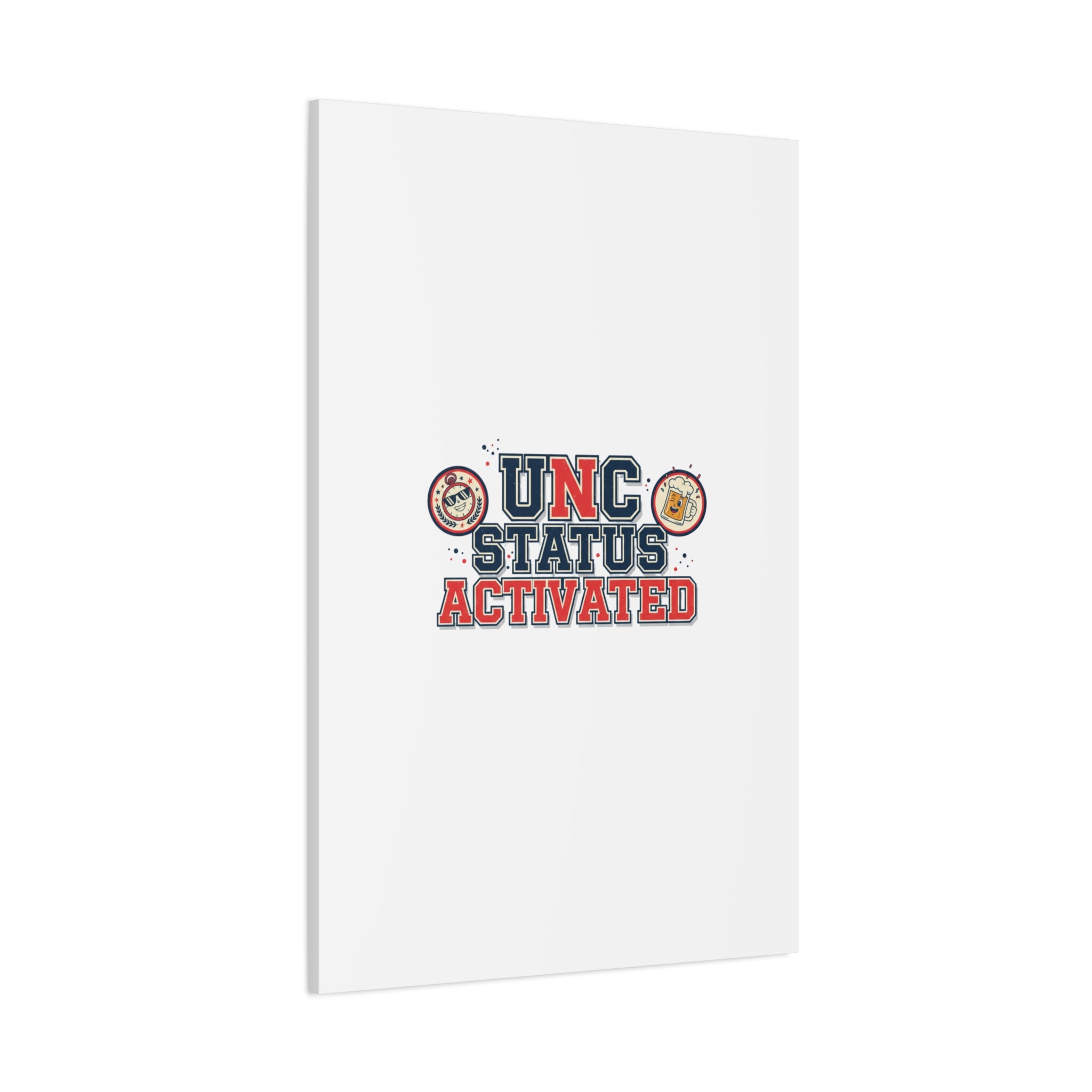 UNC Status Activated Canvas, Stretched | Varsity Crest, Midlife Humor