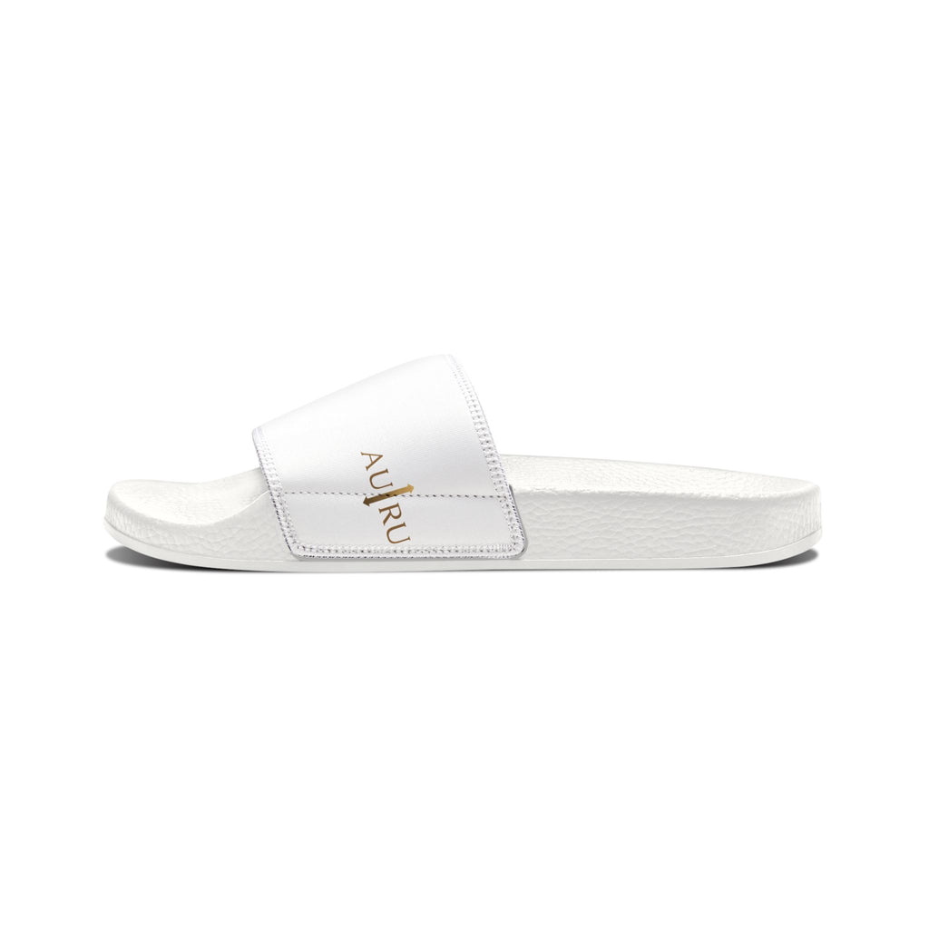 Women's White Slide Sandals — Removable Strap Comfort Slides-AURU