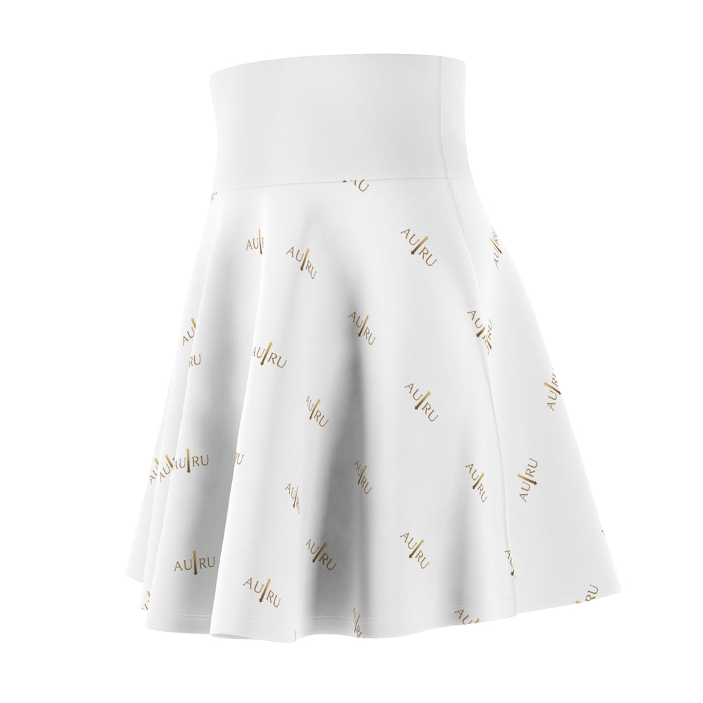 White Gold Script Skater Skirt — All You Pattern-AURU