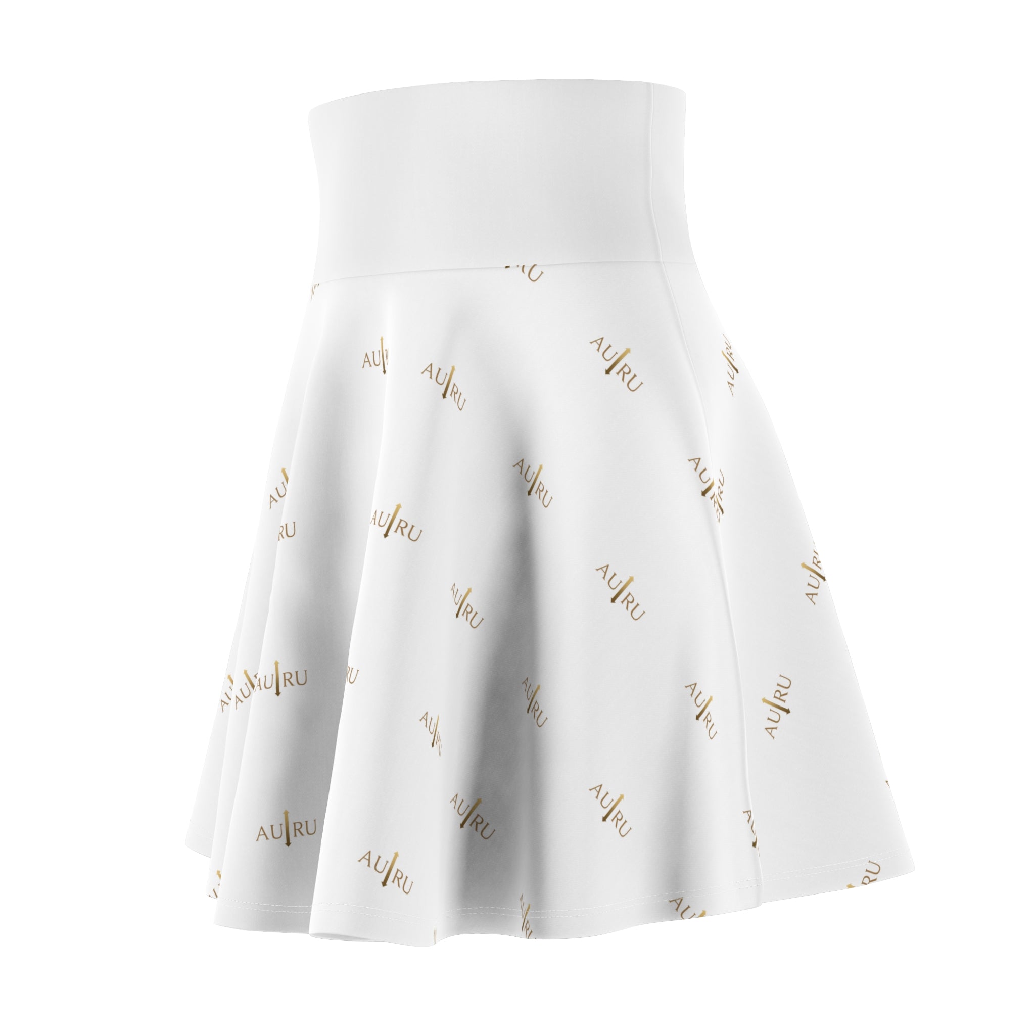 White Gold Script Skater Skirt — All You Pattern-AURU