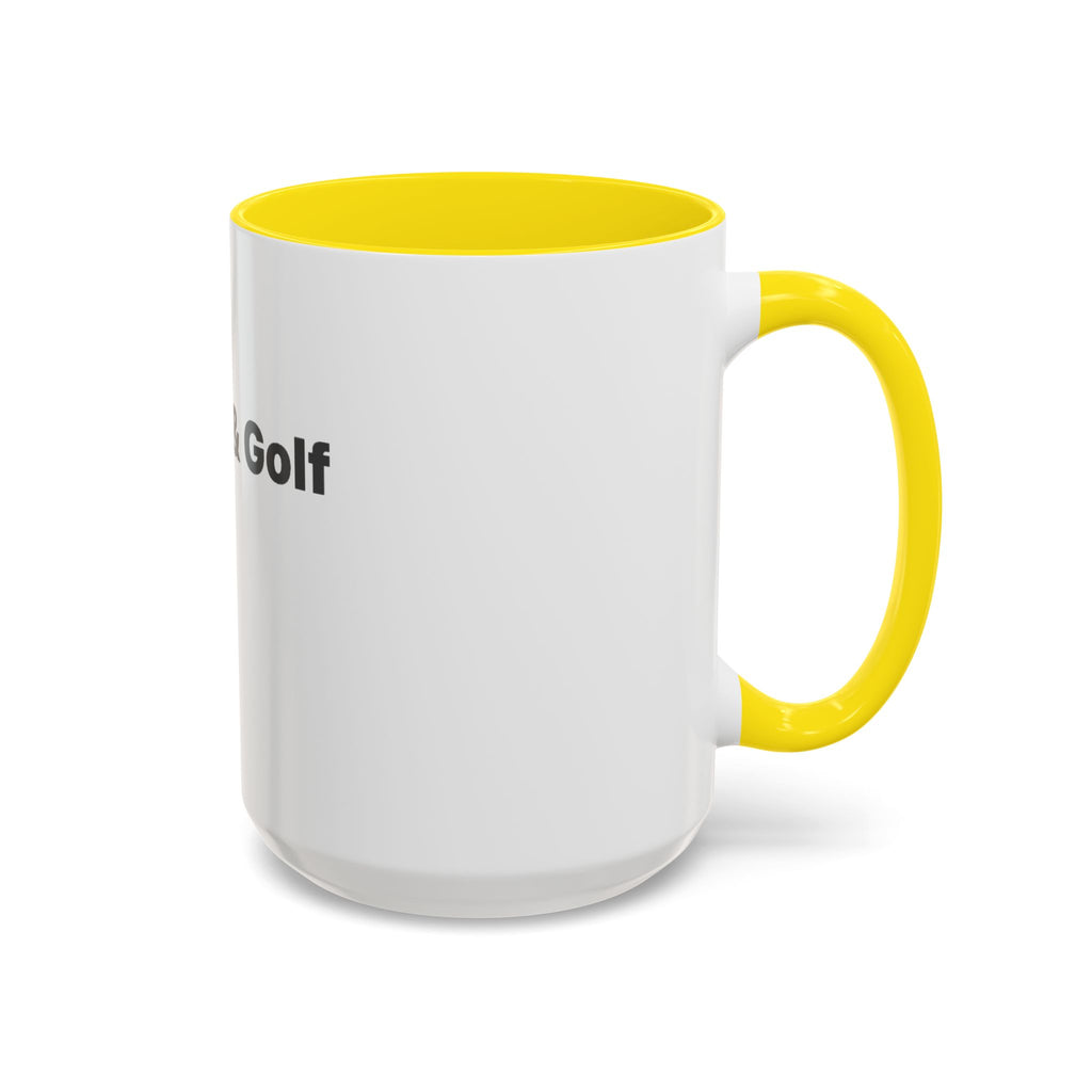 Golf Lover Accent Coffee Mug – “I Am Golf & Golf Loves Me” Black-Handle Ceramic Mug (11/15oz)