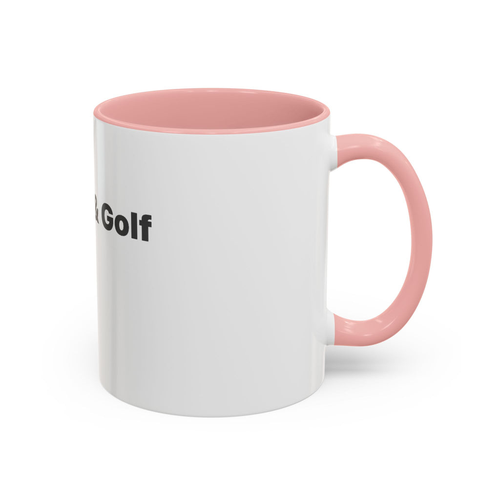 Golf Lover Accent Coffee Mug – “I Am Golf & Golf Loves Me” Black-Handle Ceramic Mug (11/15oz)