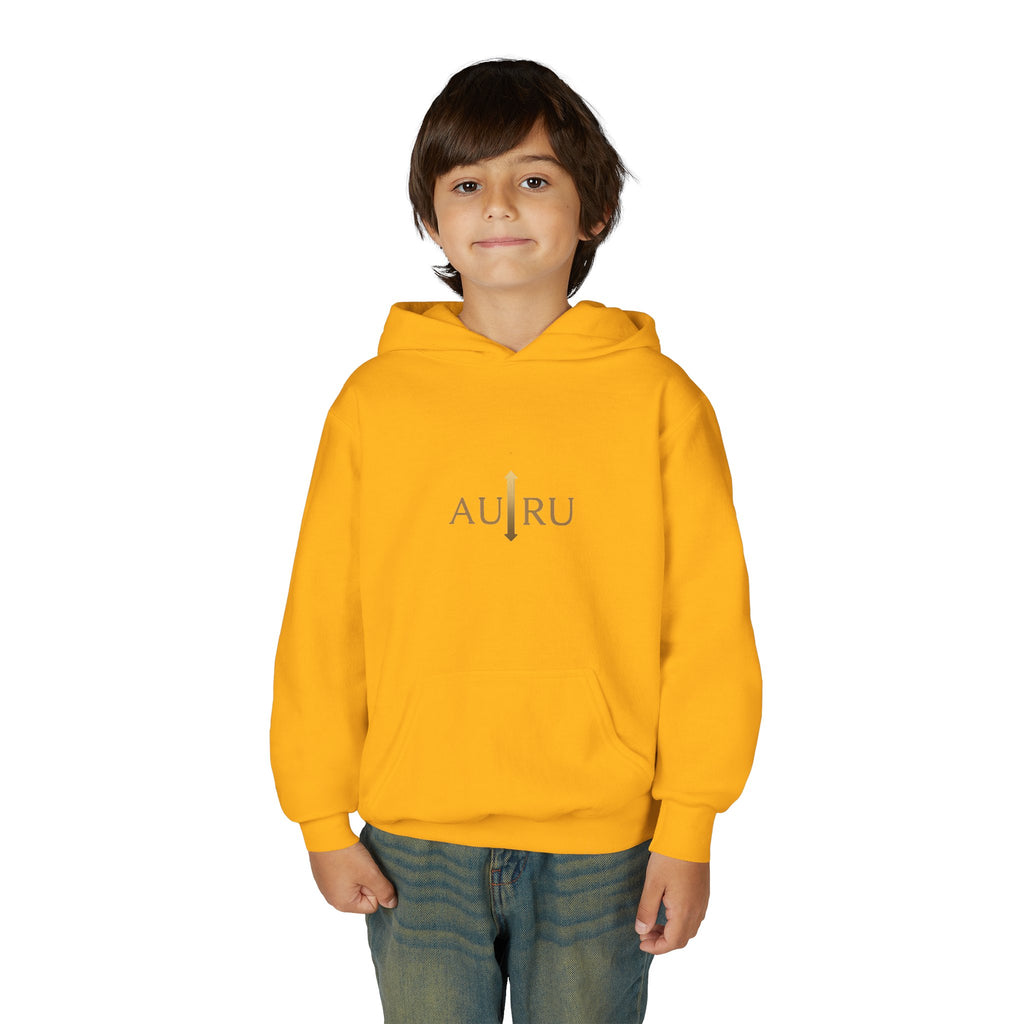 Youth Hoodie — Minimal 'AURU' Gold Logo Pullover