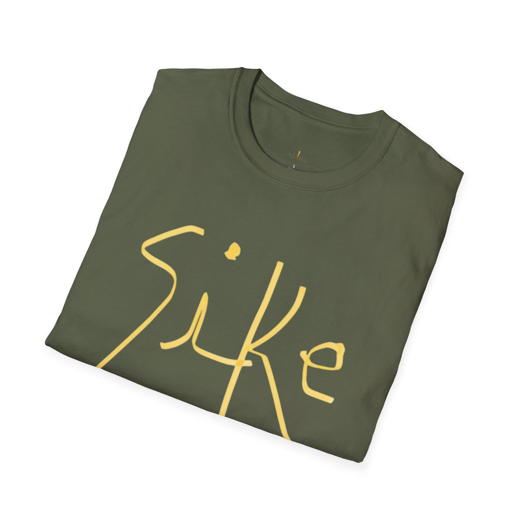 "Sike" Yellow Handwritten Graphic T-Shirt