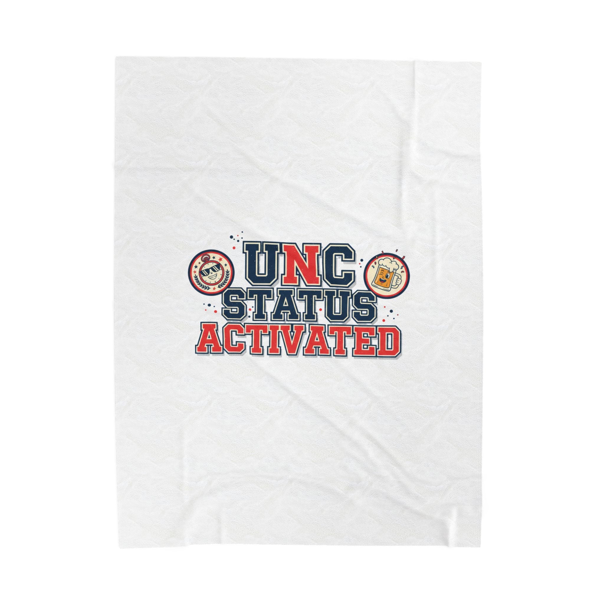 UNC Status Activated Blanket | Vintage Varsity Crest, Midlife Humor