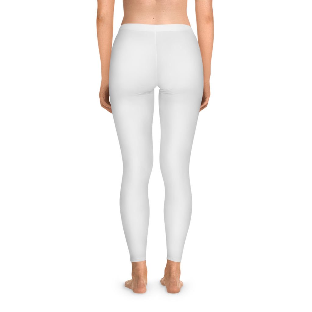 White Minimal 'aloha' Leggings – Lightweight Stretch Yoga & Everyday Wear