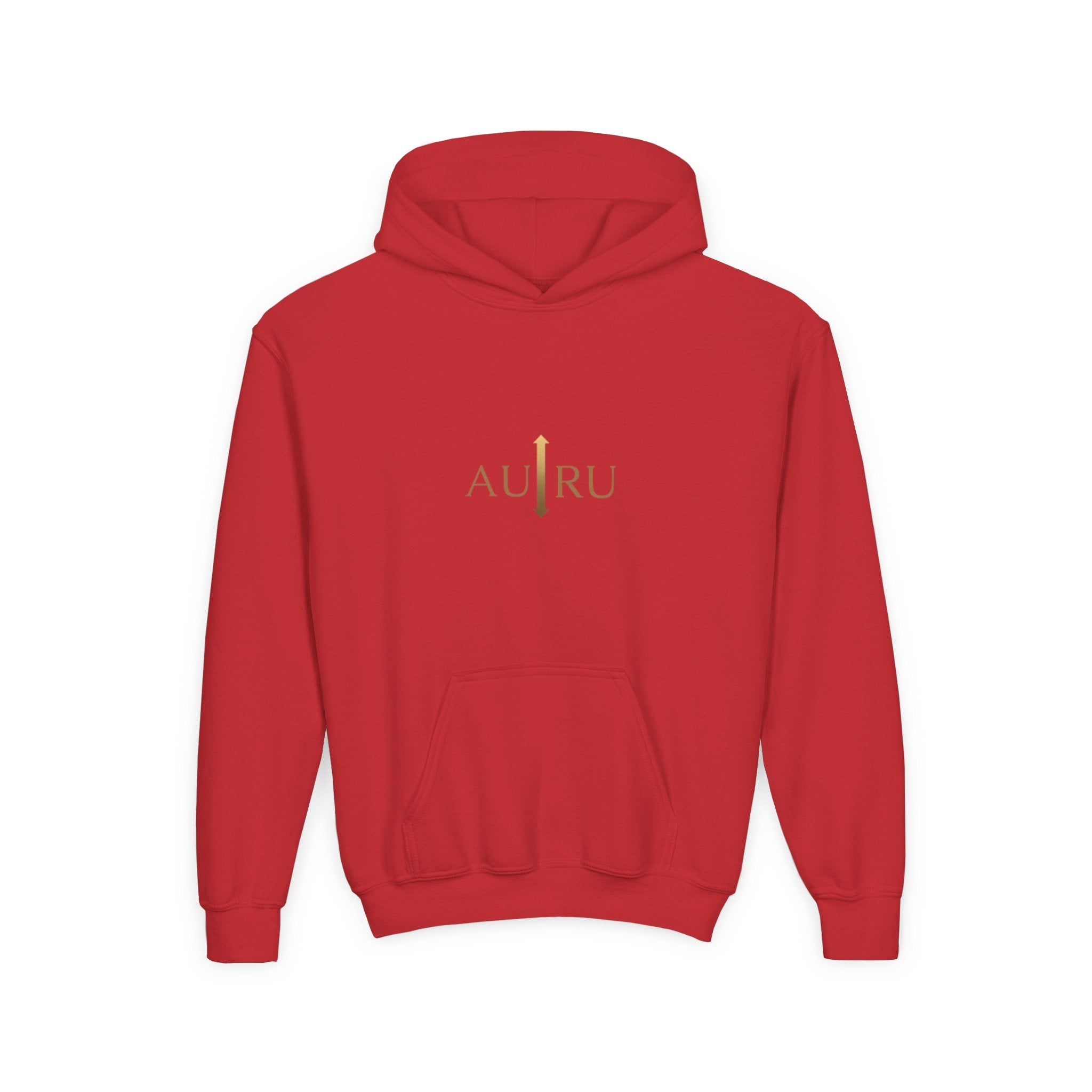 Youth Hoodie — Minimal 'AURU' Gold Logo Pullover