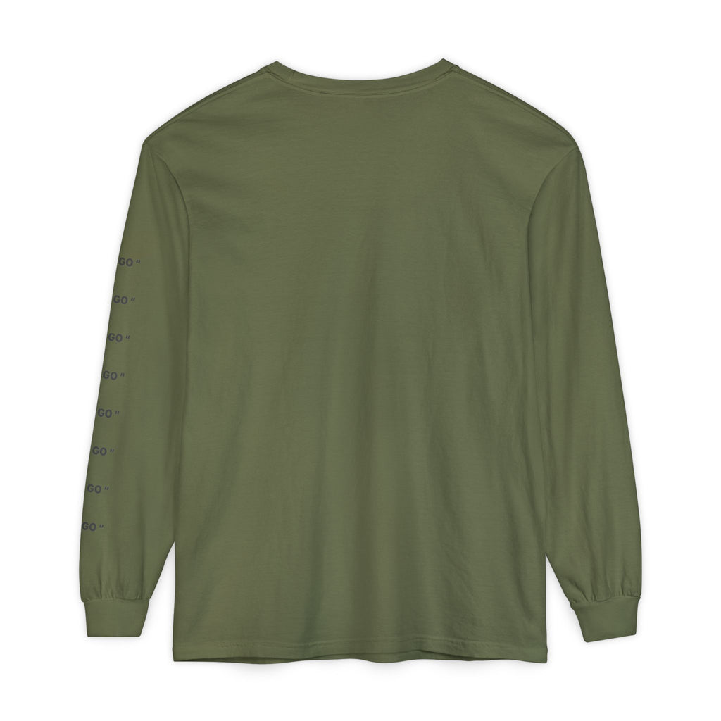 "LET GO" Long Sleeve Tee — Minimalist Inspirational Graphic Shirt