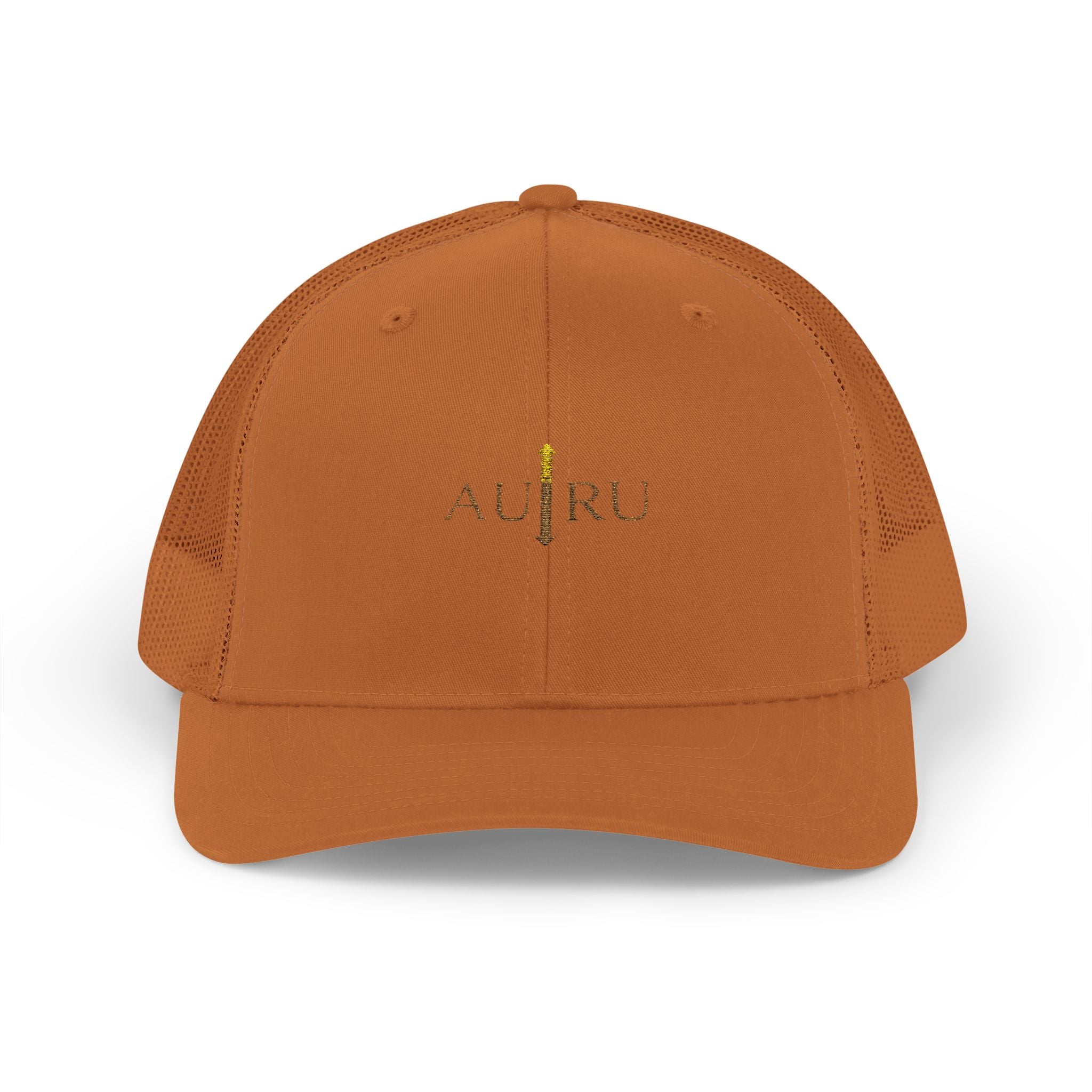 Gold Script Trucker Cap - 'AUIRU' Minimal Embroidered Snapback