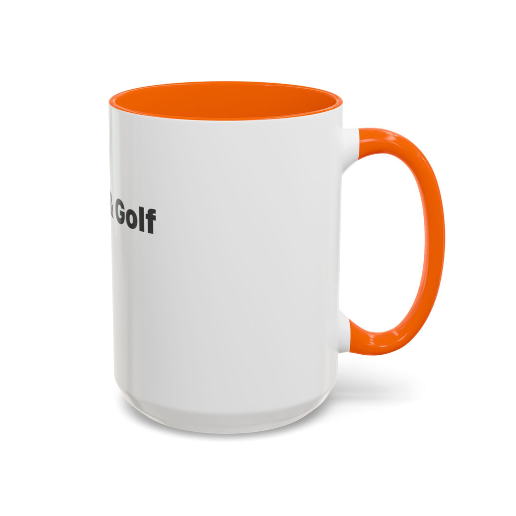 Golf Lover Accent Coffee Mug – “I Am Golf & Golf Loves Me” Black-Handle Ceramic Mug (11/15oz)