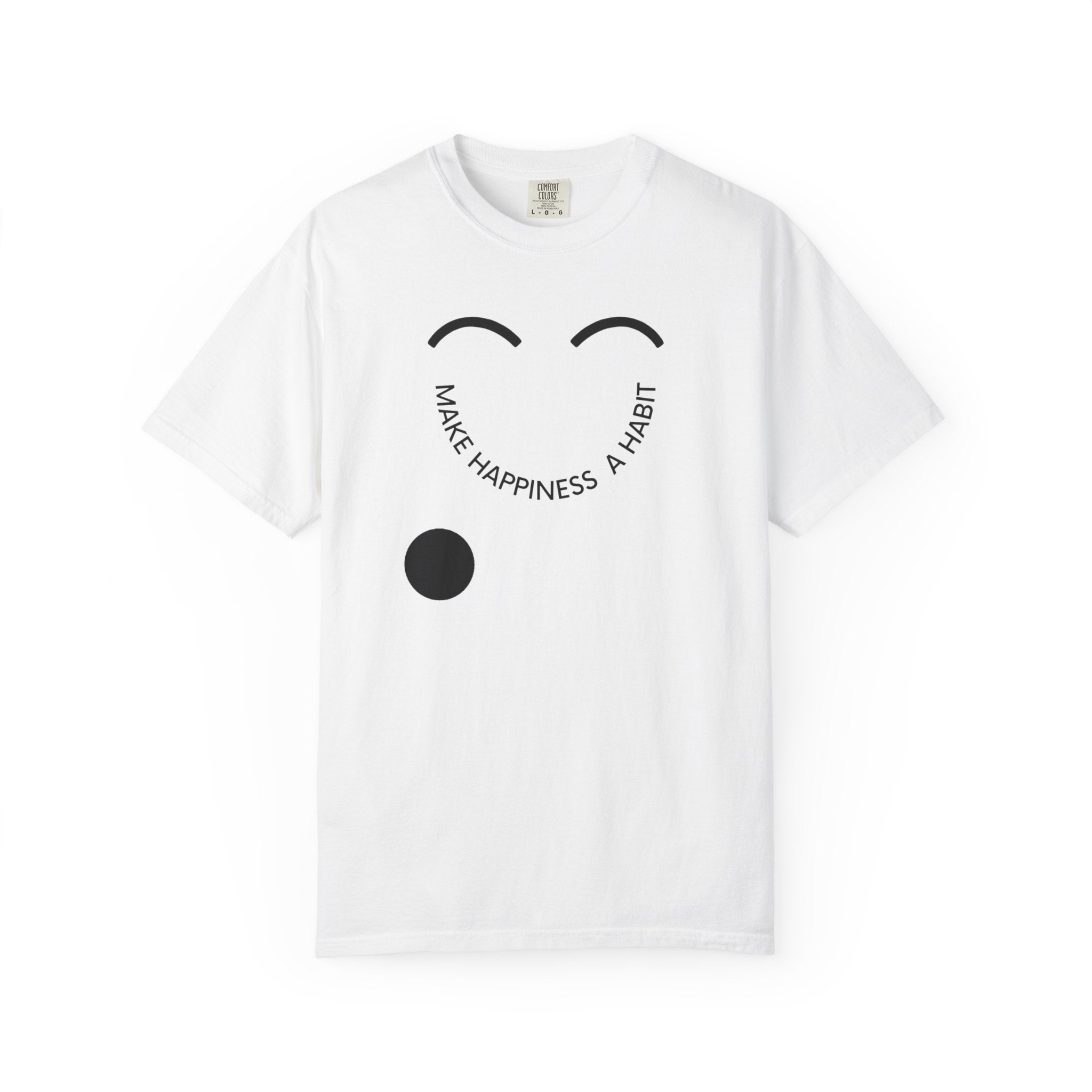 Make Happiness a Habit T-Shirt — Minimal Smile Graphic Tee/ AU|RU