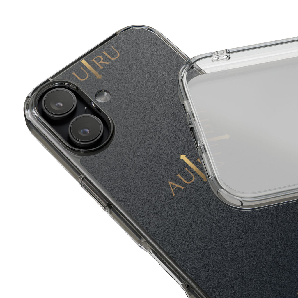 Clear Impact-Resistant Phone Case — Elegant Gold 'AURU' Logo