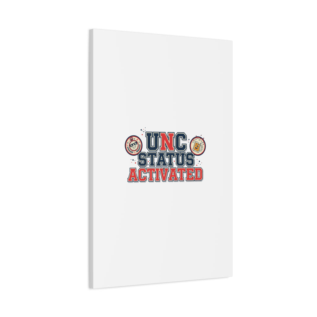 UNC Status Activated Canvas, Stretched | Varsity Crest, Midlife Humor