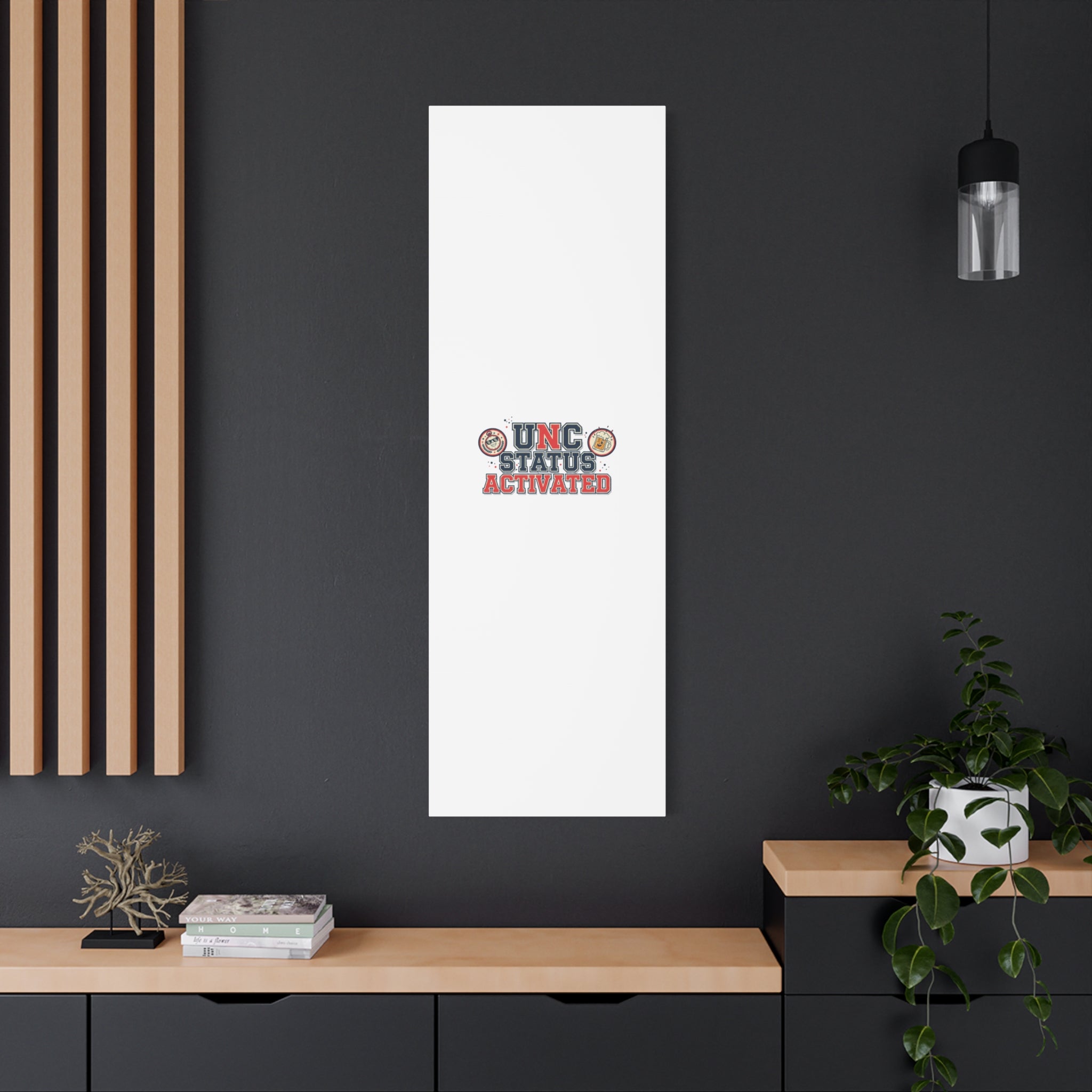 UNC Status Activated Canvas, Stretched | Varsity Crest, Midlife Humor