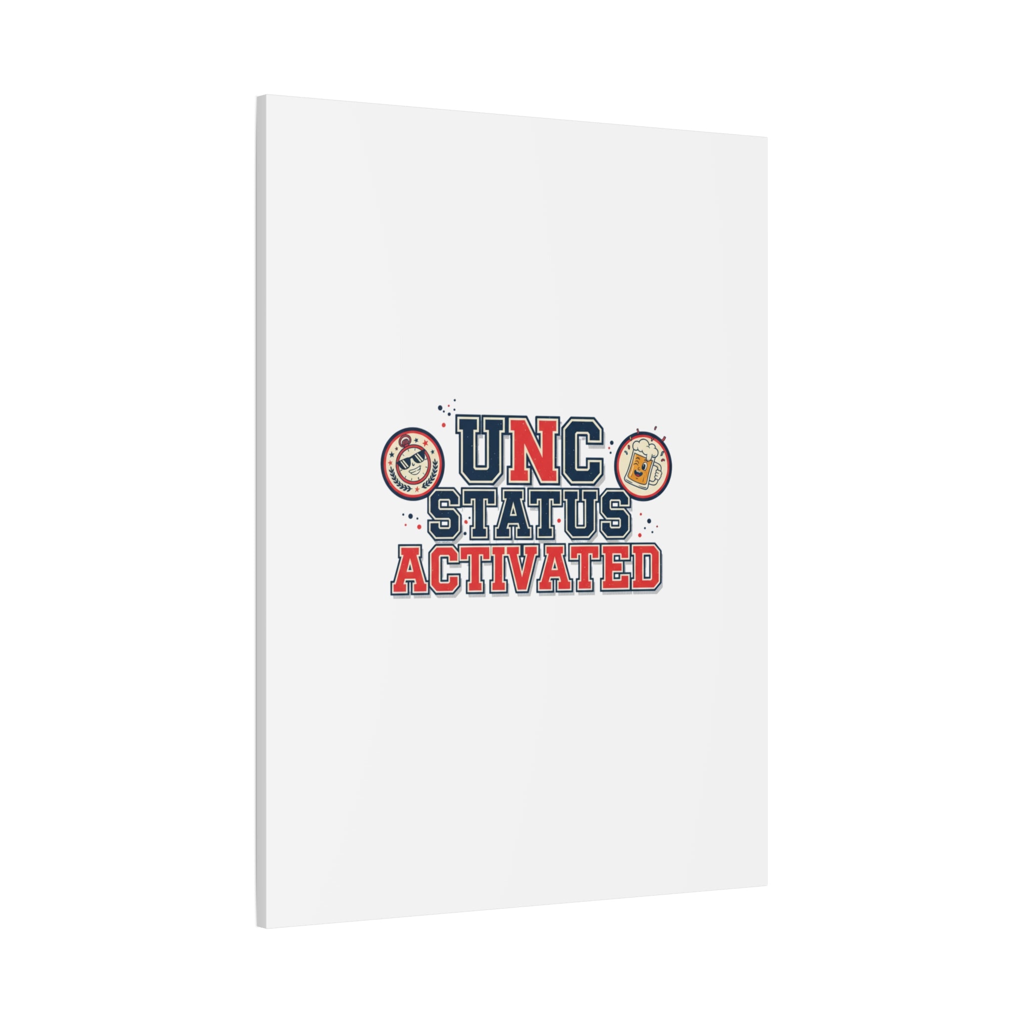 UNC Status Activated Canvas, Stretched | Varsity Crest, Midlife Humor