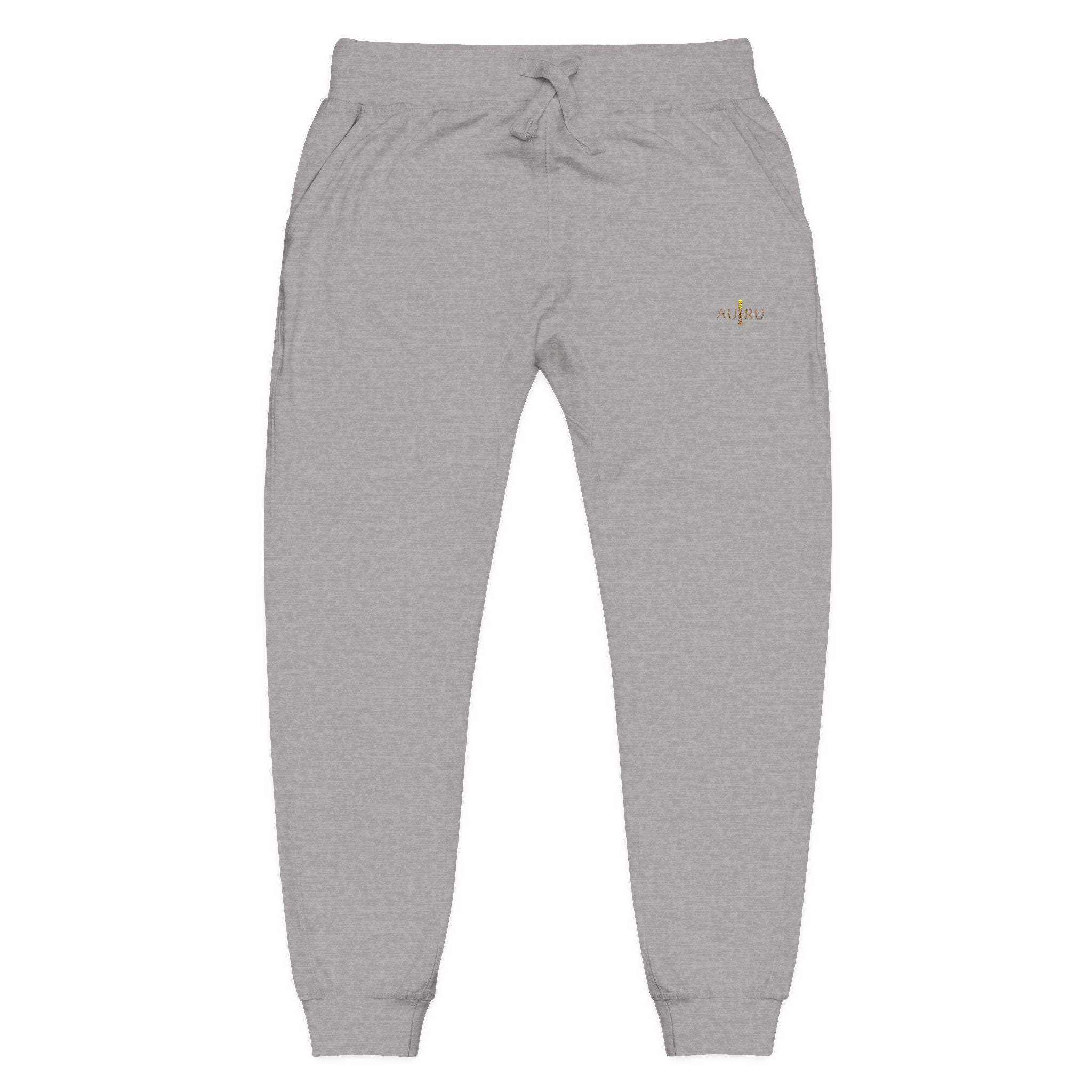 Embroidered Olive Fleece Sweatpants — Cozy Joggers with Minimal Gold Accent