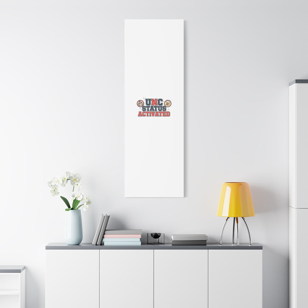 UNC Status Activated Canvas, Stretched | Varsity Crest, Midlife Humor