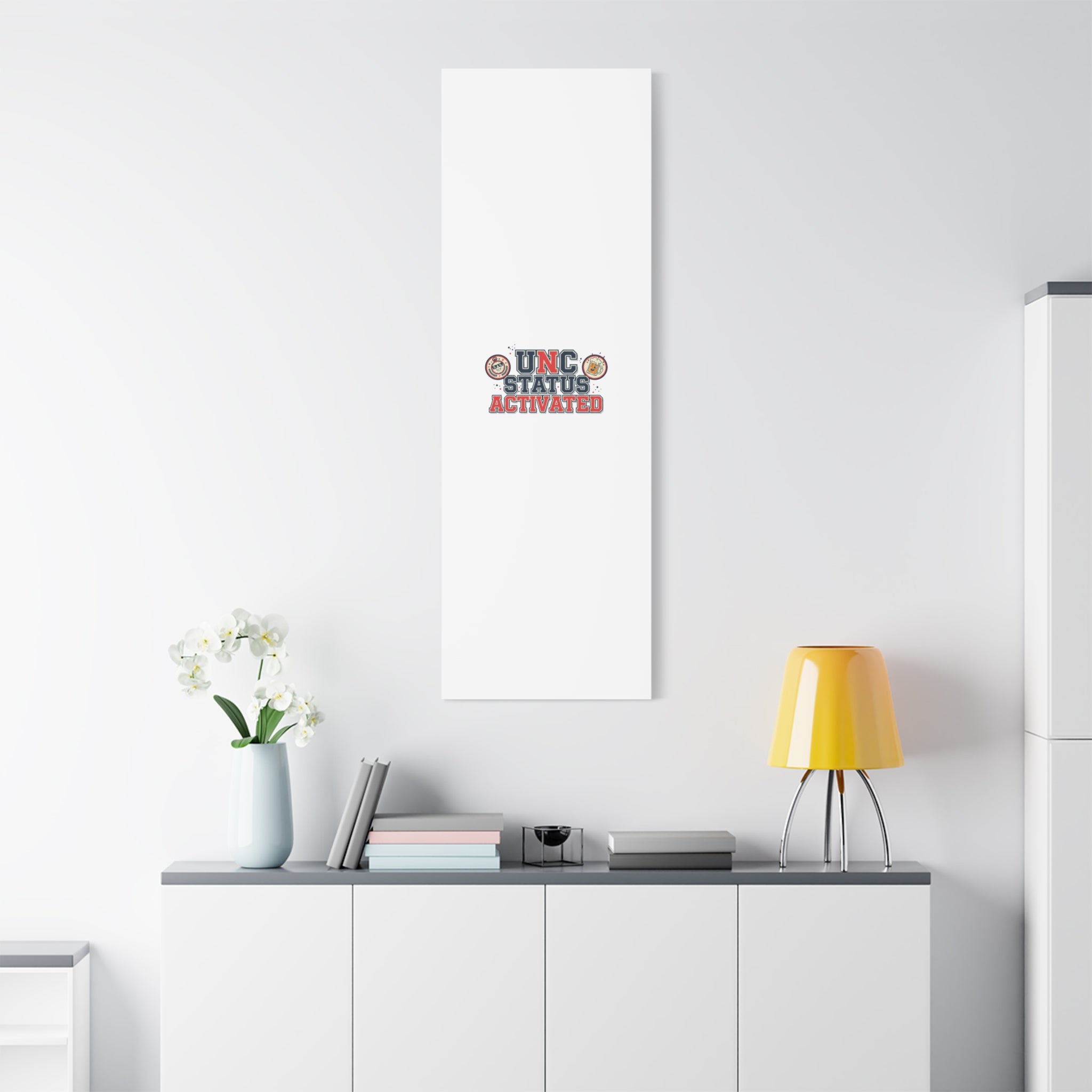 UNC Status Activated Canvas, Stretched | Varsity Crest, Midlife Humor