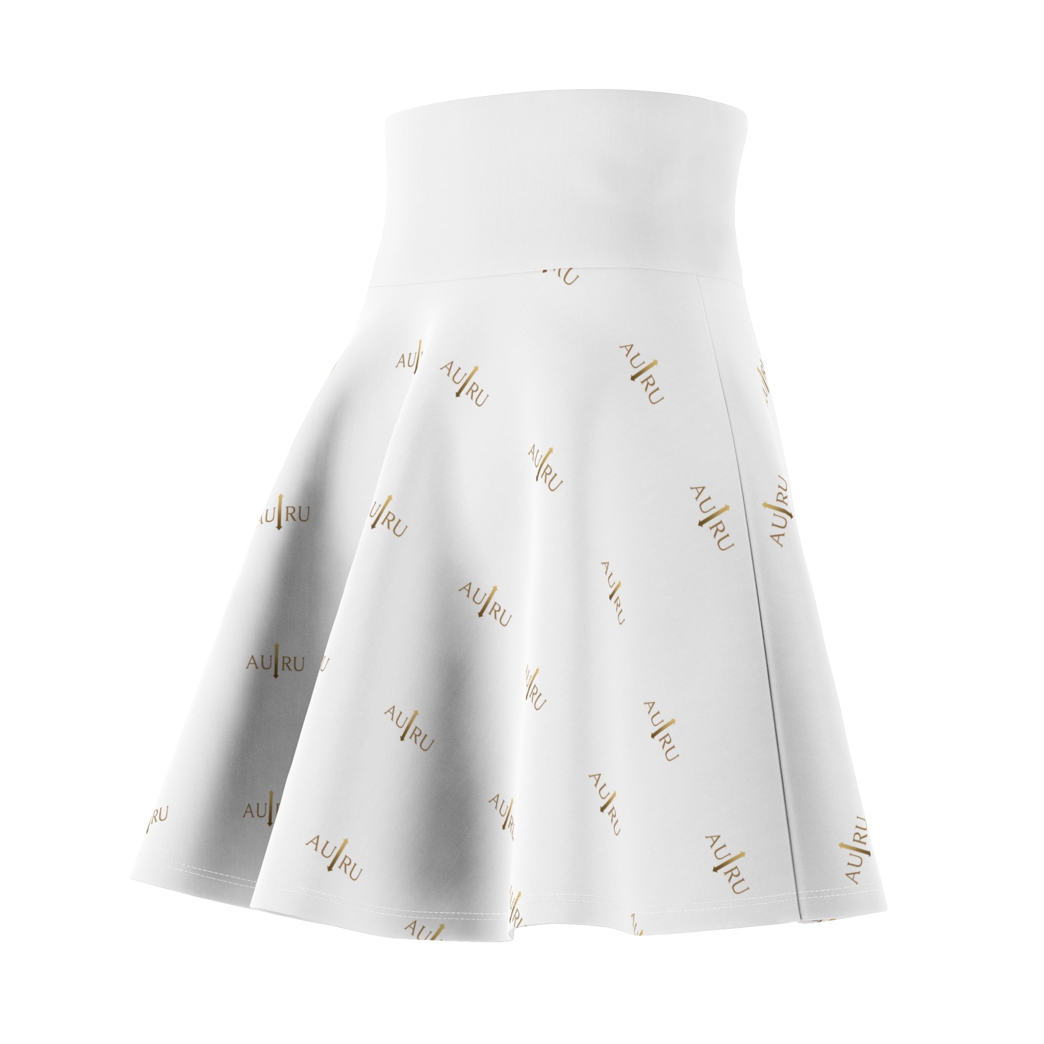 White Gold Script Skater Skirt — All You Pattern-AURU