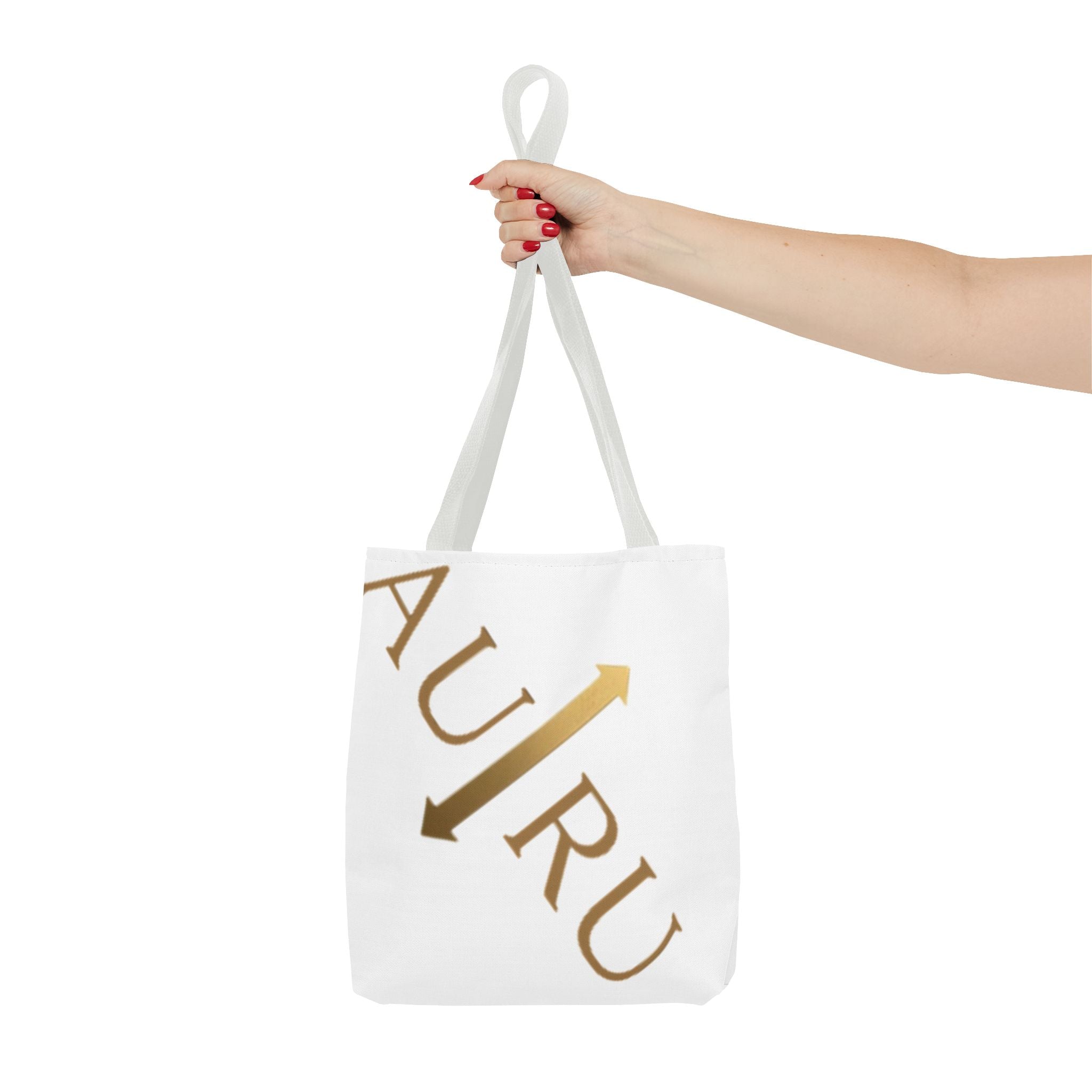 Golden Arrow Script Tote Bag — Modern Typography AOP Tote-AURU