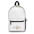 AU/RU Gold Logo Backpack — Minimal Luxury Daypack