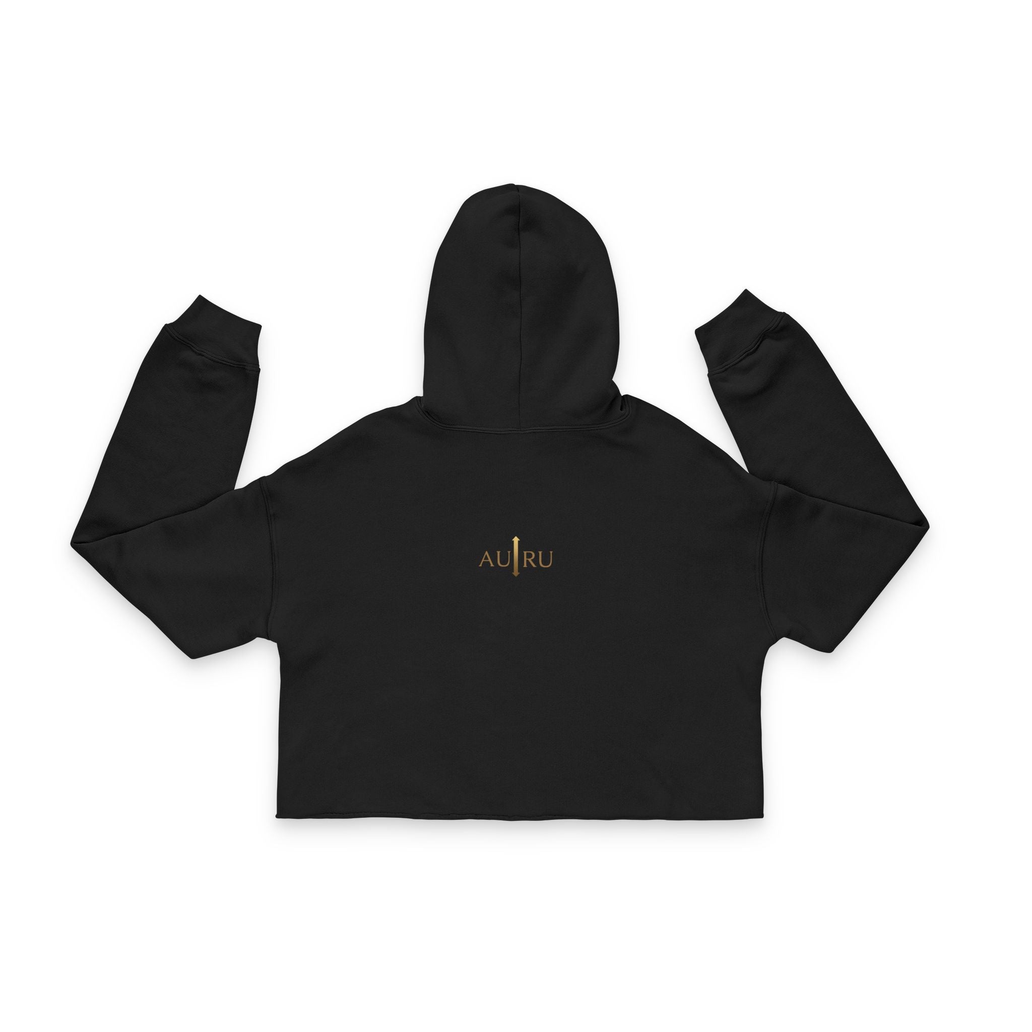 Cropped Hoodie — Minimal 'AURU' Gold Logo Women's Cropped Hoodie