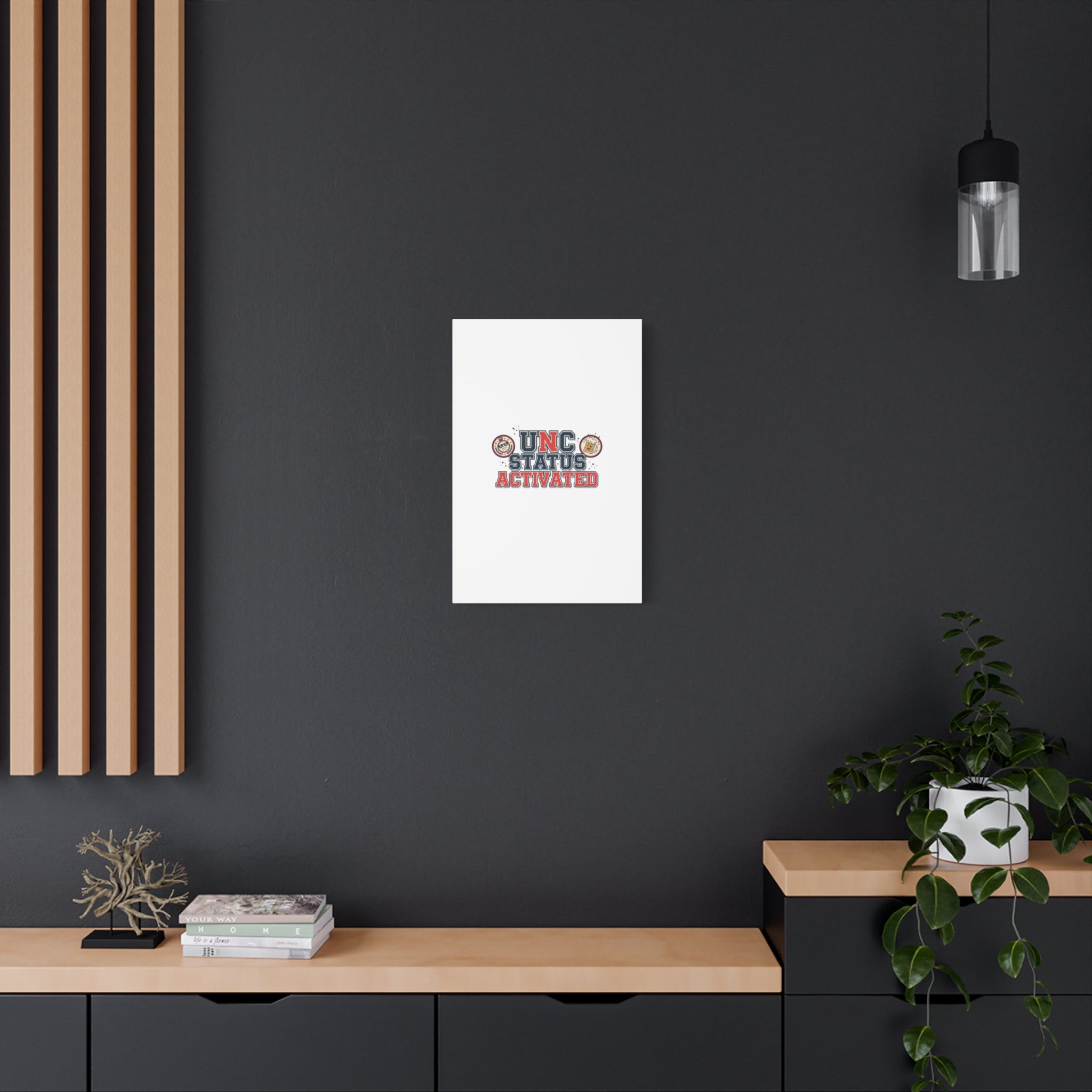 UNC Status Activated Canvas, Stretched | Varsity Crest, Midlife Humor