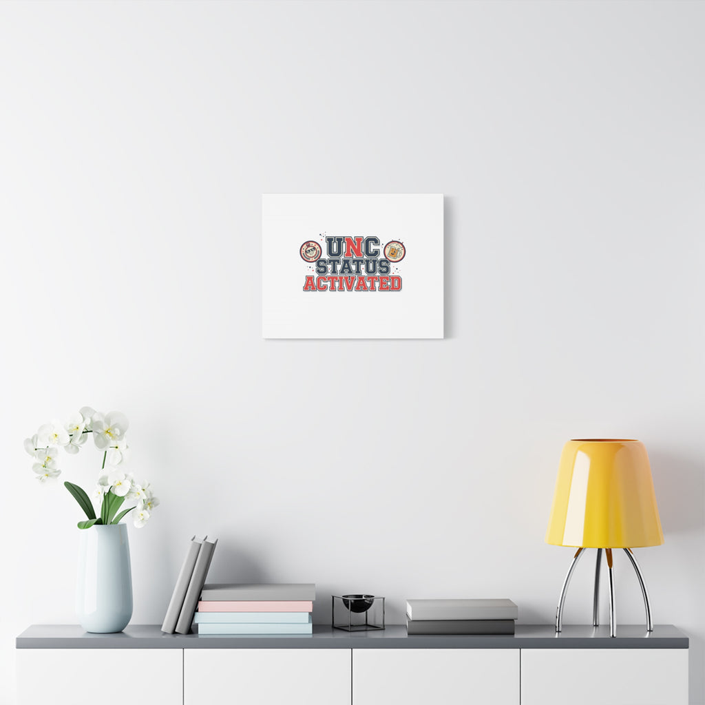 UNC Status Activated Canvas, Stretched | Varsity Crest, Midlife Humor