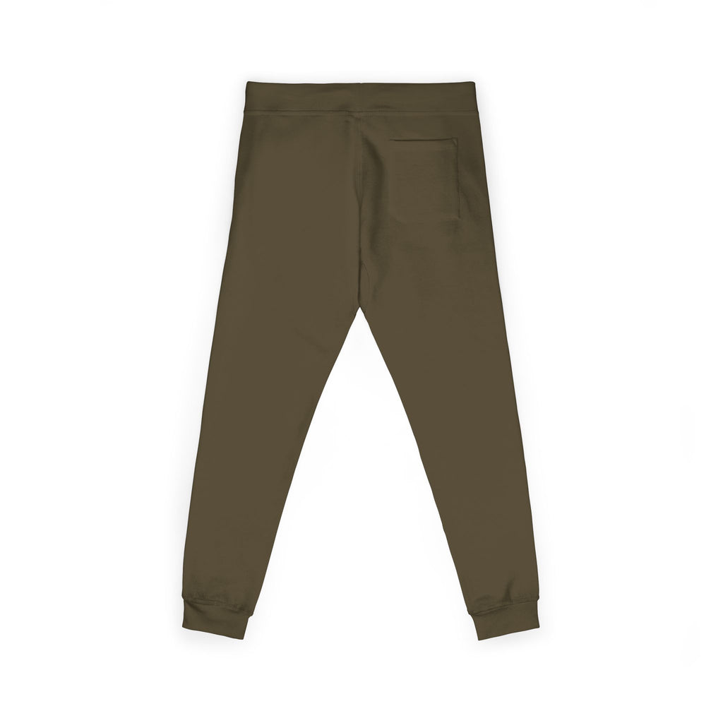 Embroidered Olive Fleece Sweatpants — Cozy Joggers with Minimal Gold Accent