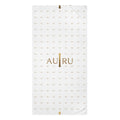 Luxury AU|RU-Logo Cotton Beach Towel — Gold Monogram Pattern