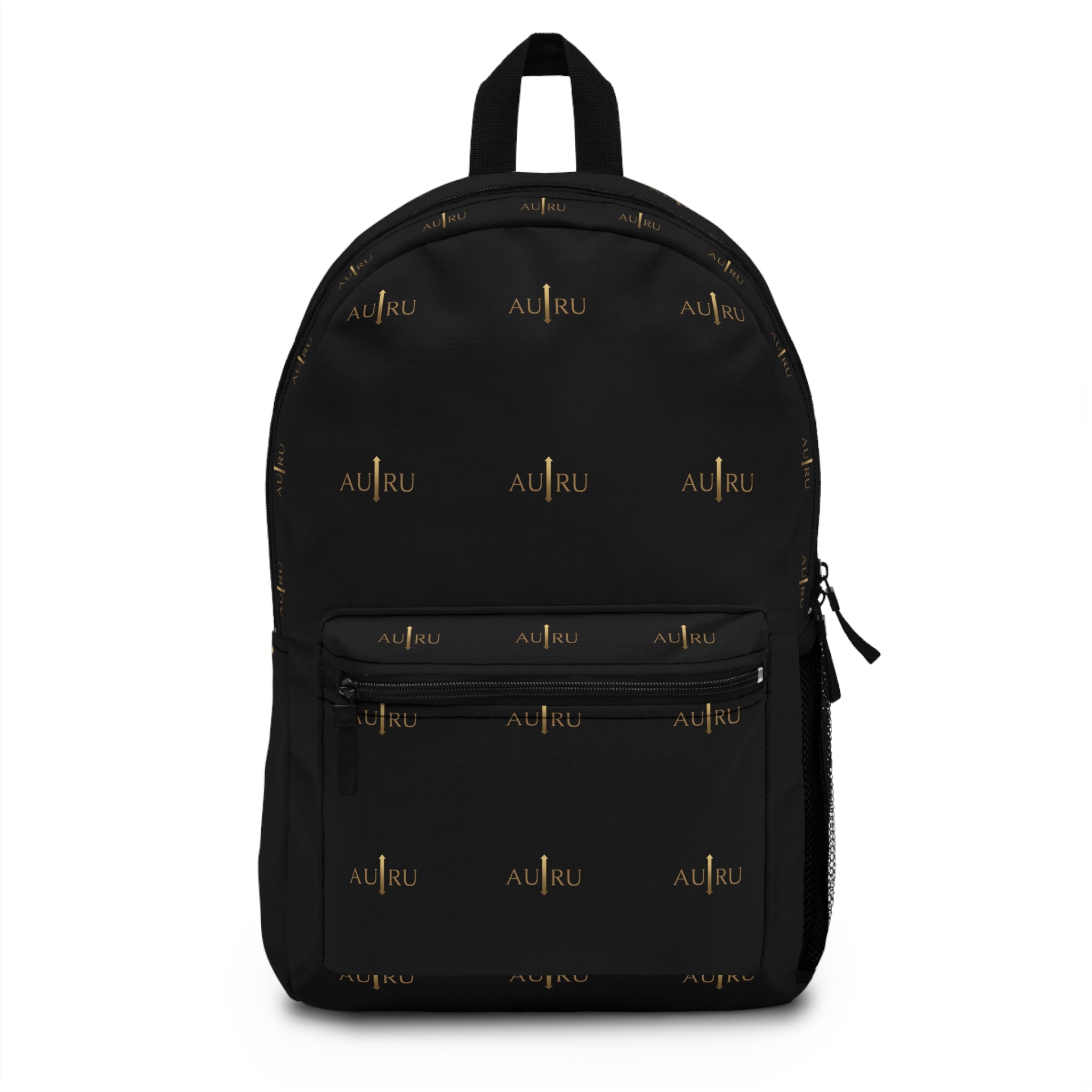Black Logo Backpack — Sleek AU|RU Monogram Daypack