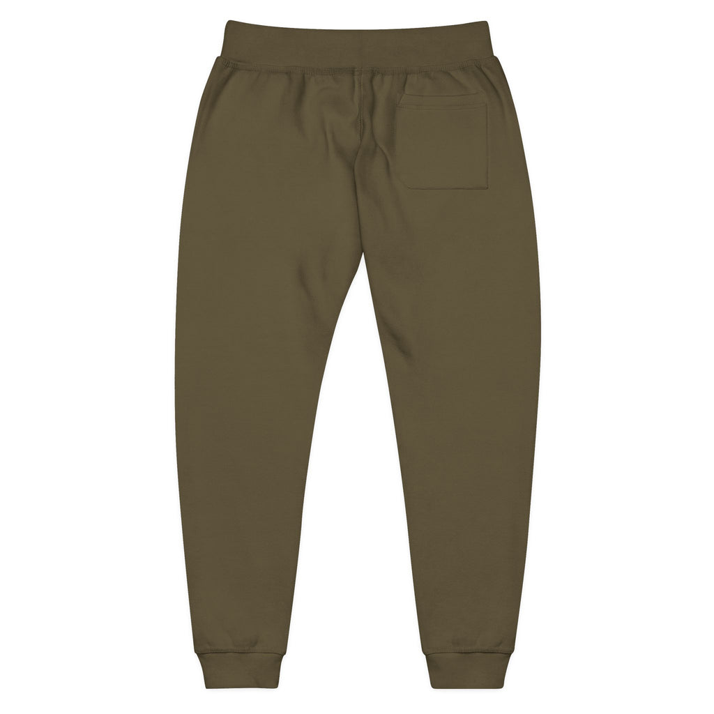 Embroidered Olive Fleece Sweatpants — Cozy Joggers with Minimal Gold Accent
