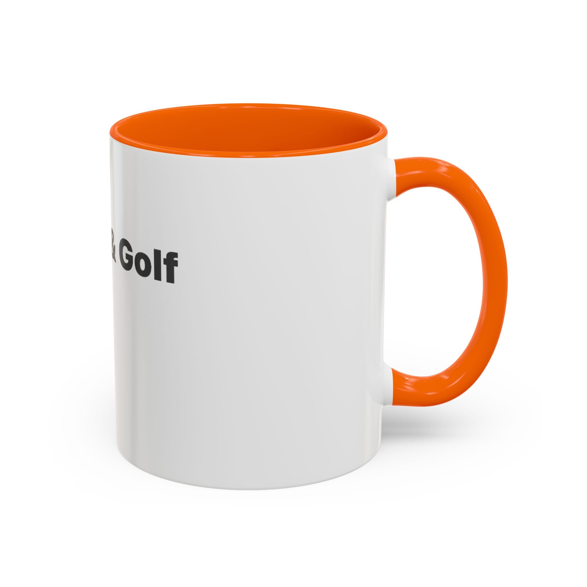 Golf Lover Accent Coffee Mug – “I Am Golf & Golf Loves Me” Black-Handle Ceramic Mug (11/15oz)