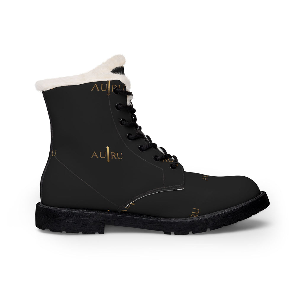 Women's AU|RU Fur-Lined Leather Lace-Up Boots — Insulated Winter Ankle Boots