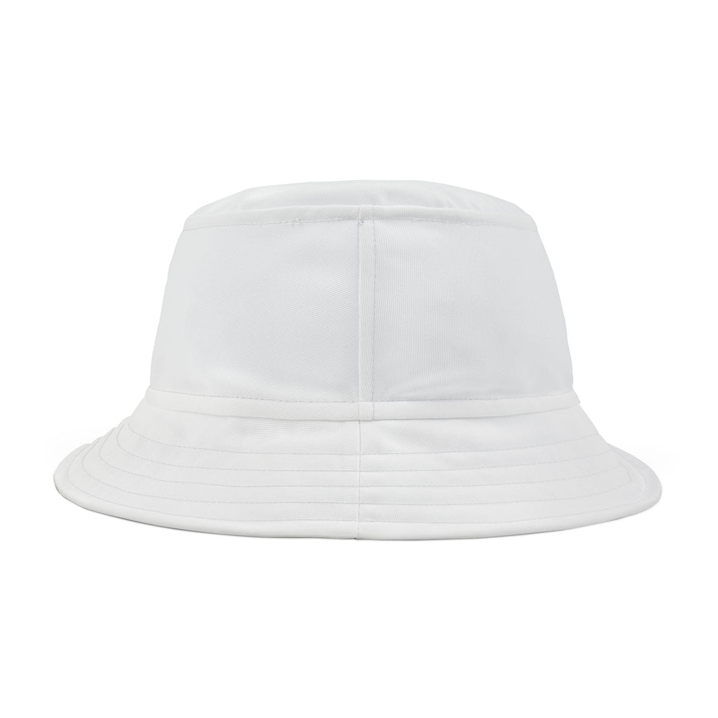 Au/Ru Gold Arrow Logo Bucket Hat — Embroidered White Sun Hat
