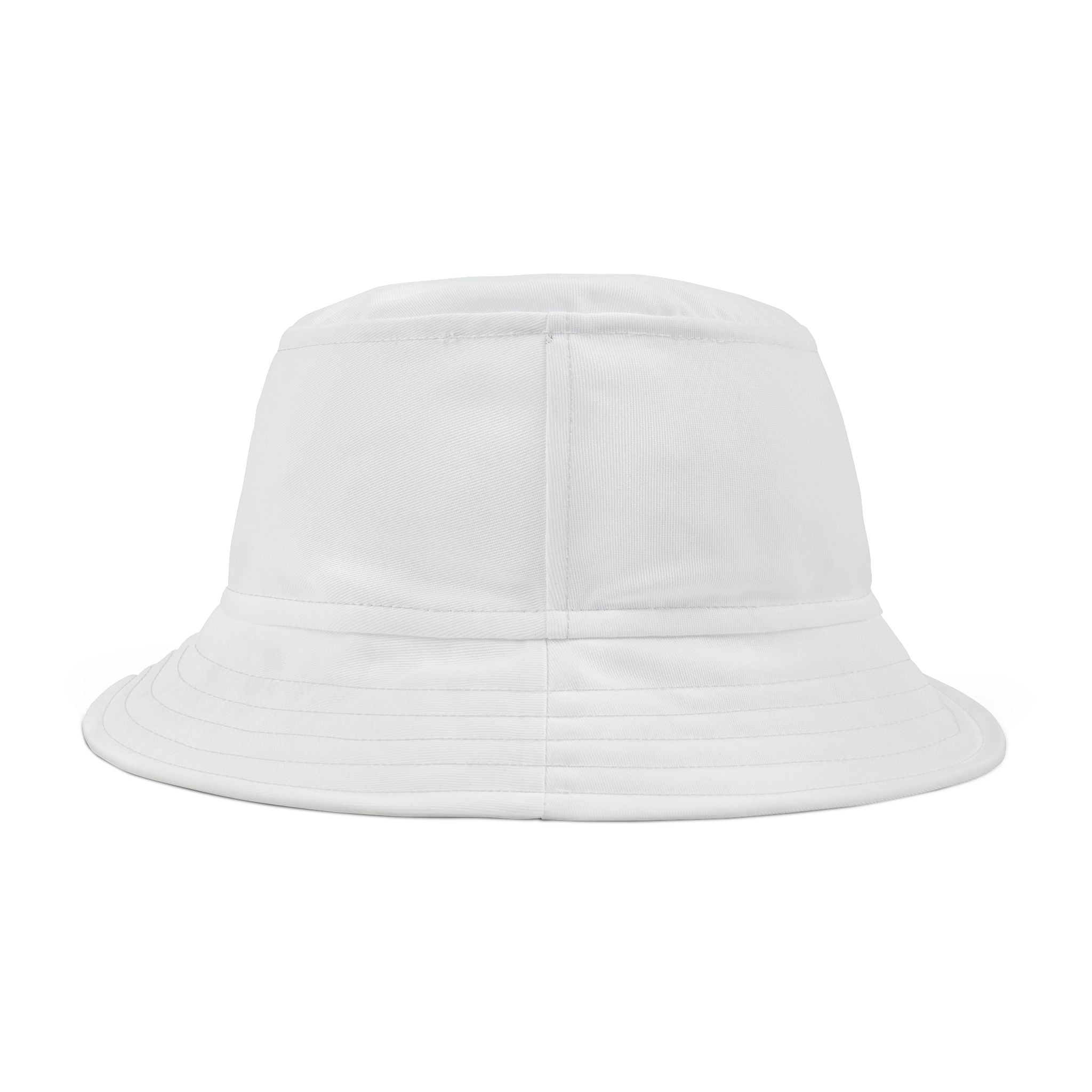 Au/Ru Gold Arrow Logo Bucket Hat — Embroidered White Sun Hat
